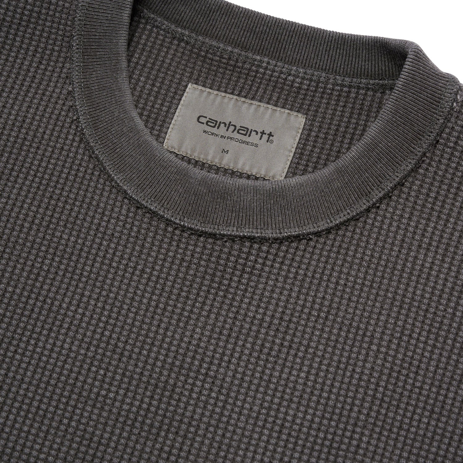 L/S POCKET WAFFLE T-SHIRT - Soot pigment (garment dyed)