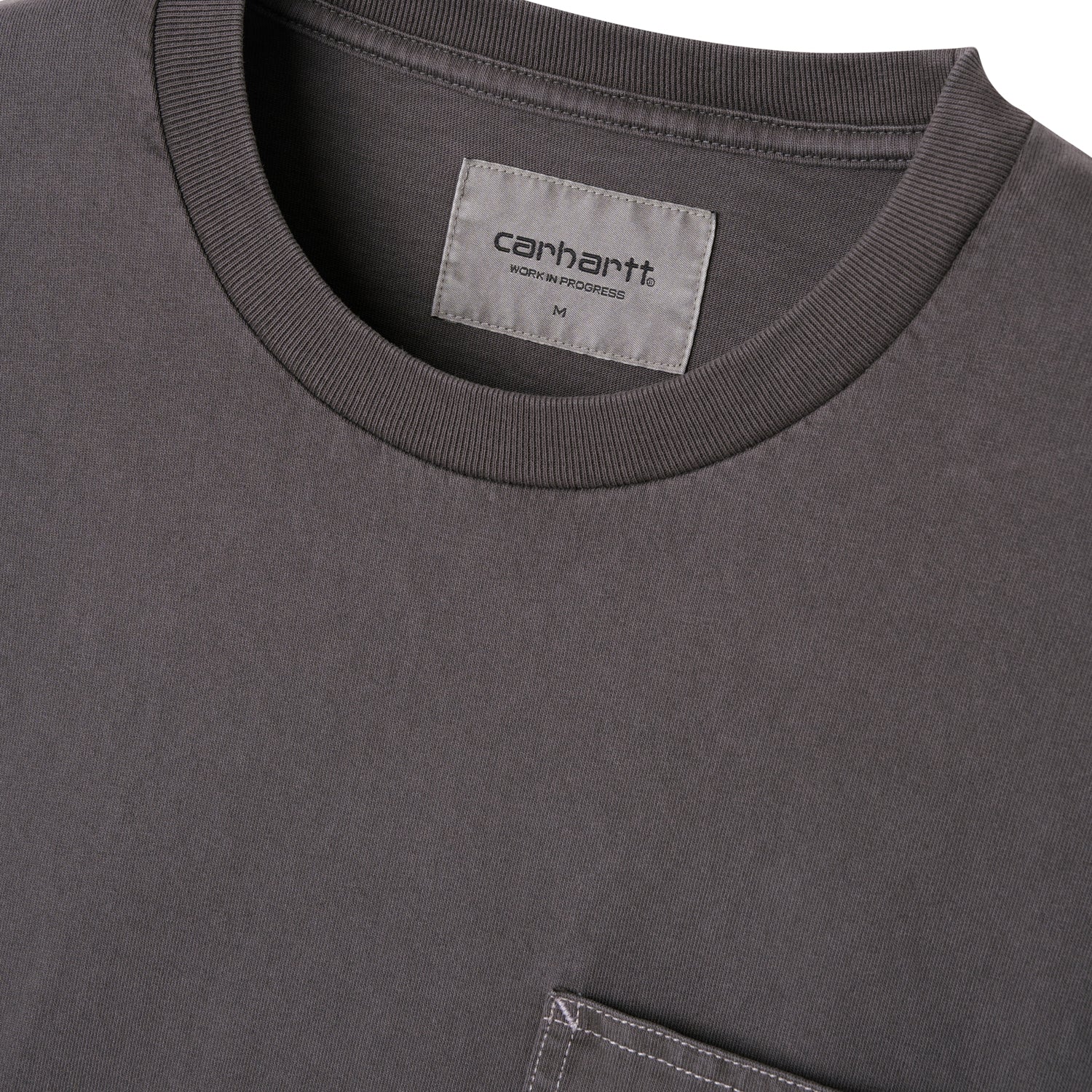 L/S WORK POCKET T-SHIRT - Soot / White (pigment garment dyed)