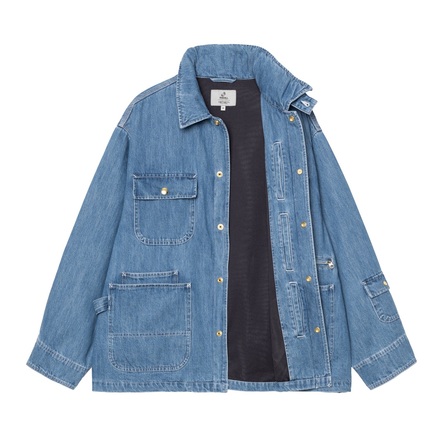 INVINCIBLE DENIM CHORE COAT MAX - Blue (stone washed)