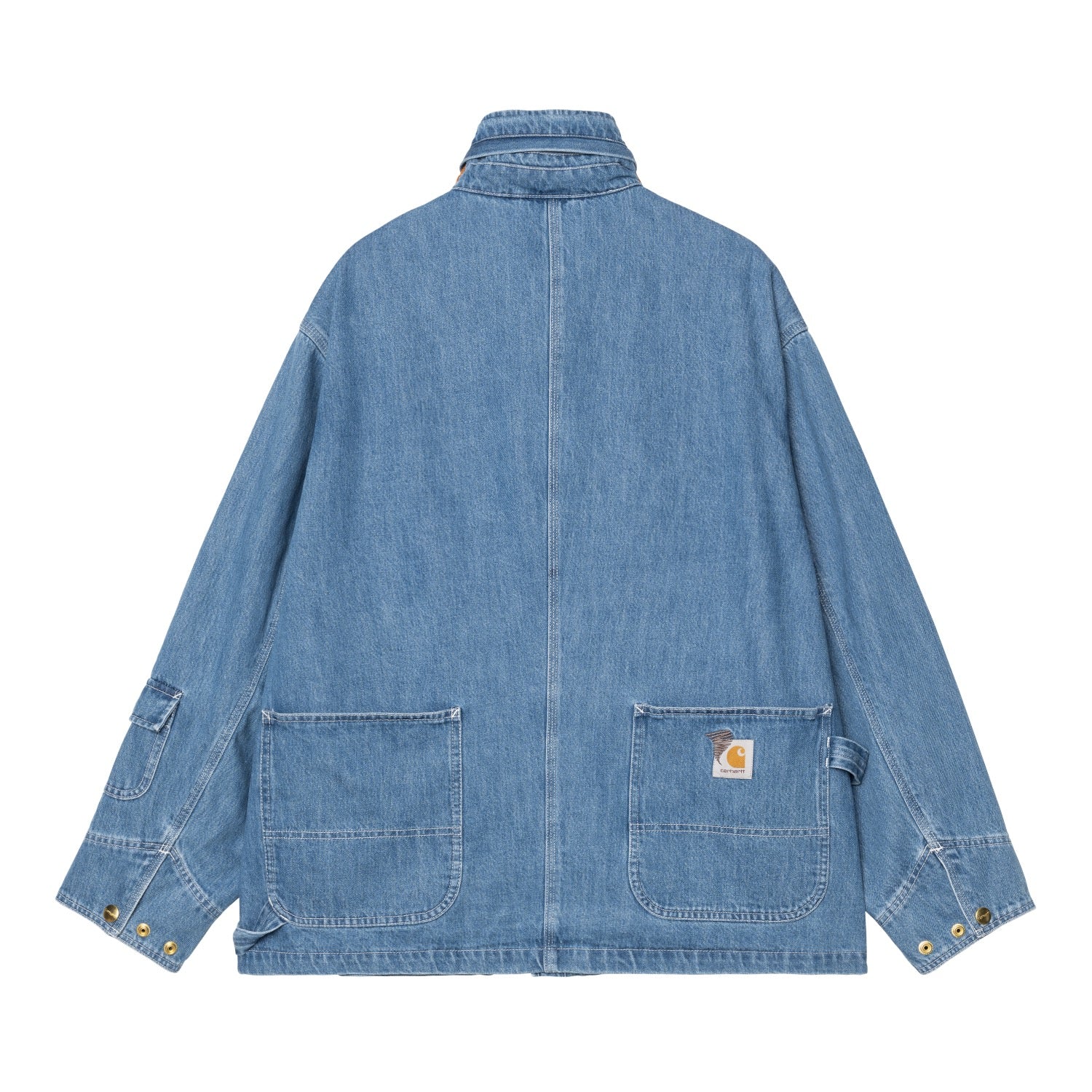 INVINCIBLE DENIM CHORE COAT MAX - Blue (stone washed)