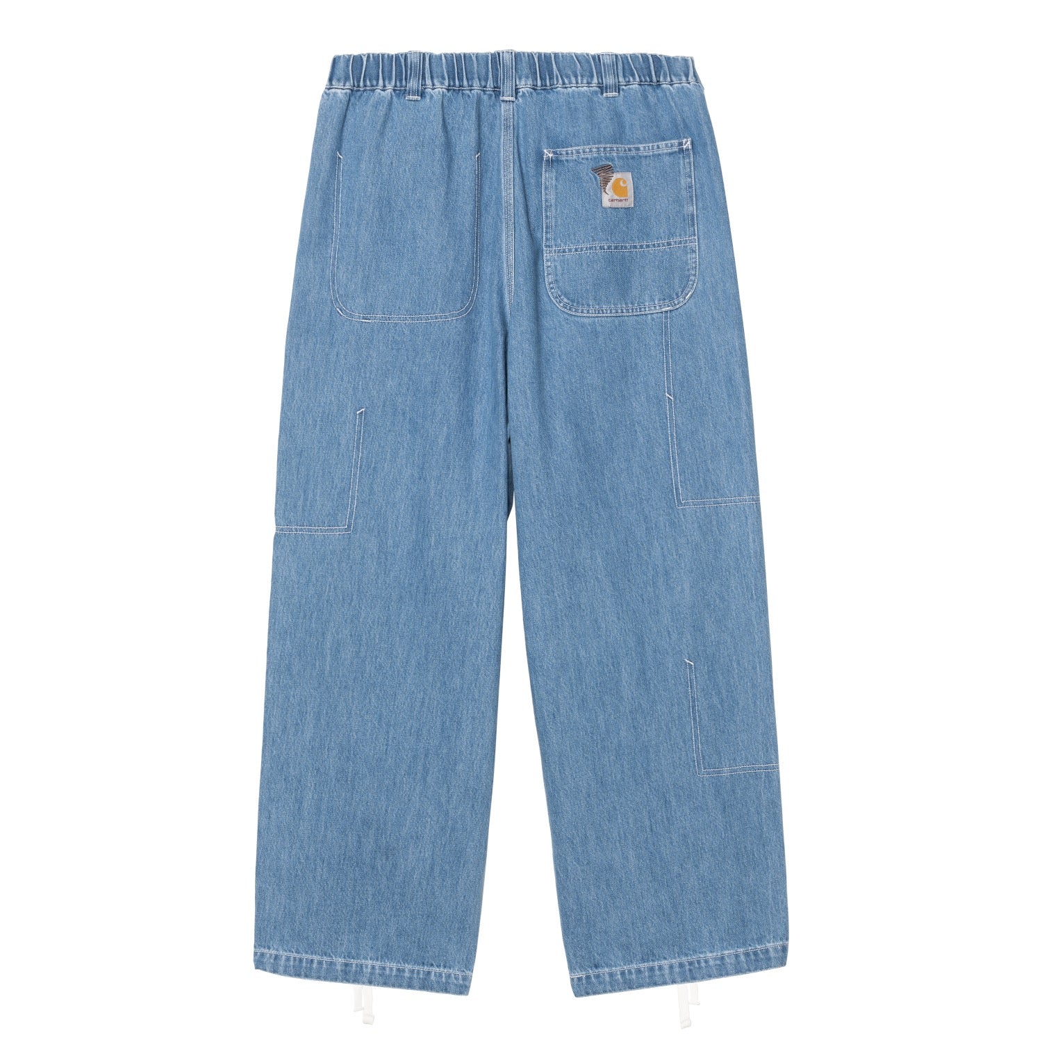 INVINCIBLE REMOVED POCKET DOUBLE KNEE PANT - Blue (stone washed)