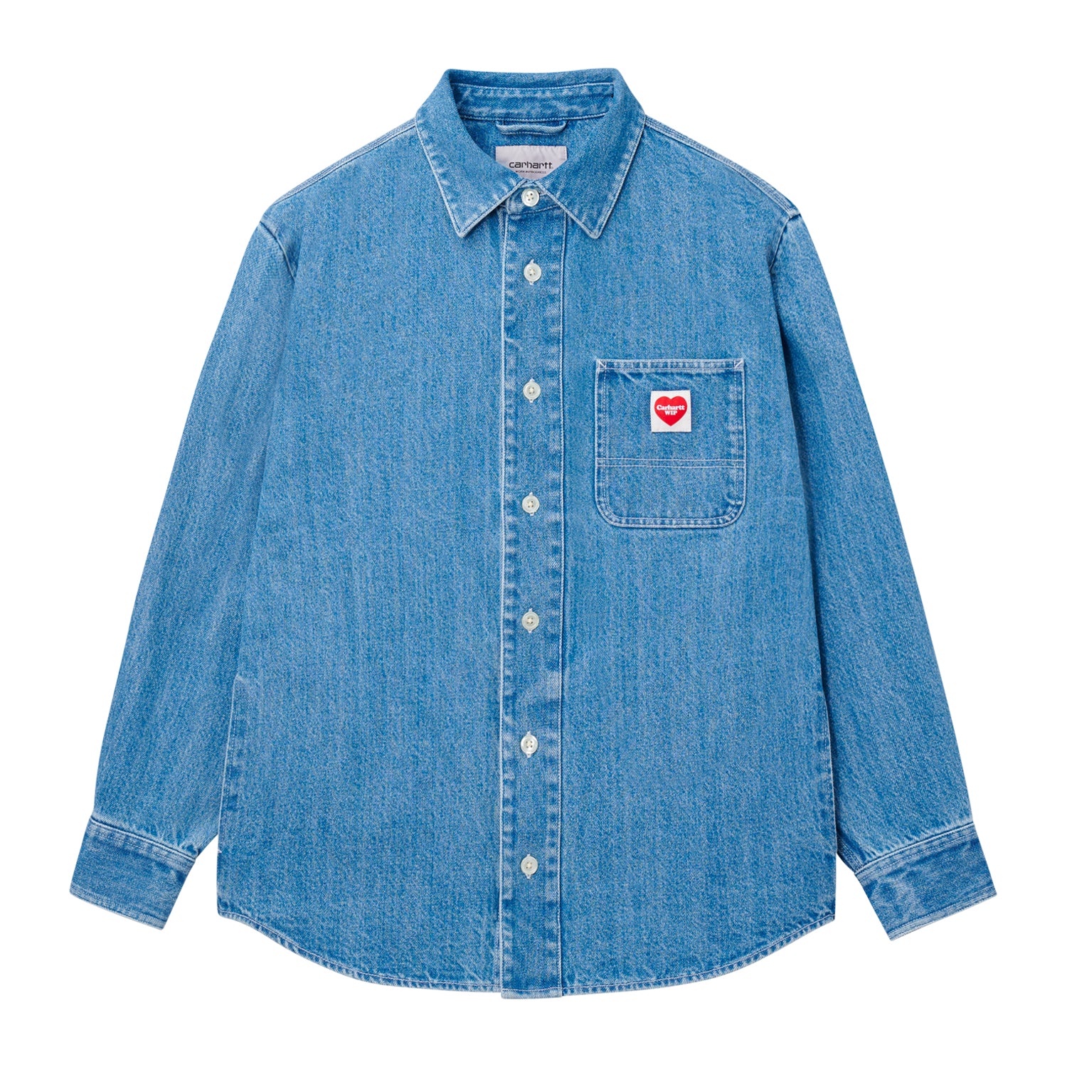 L/S NASH SHIRT  - Blue (stone washed)