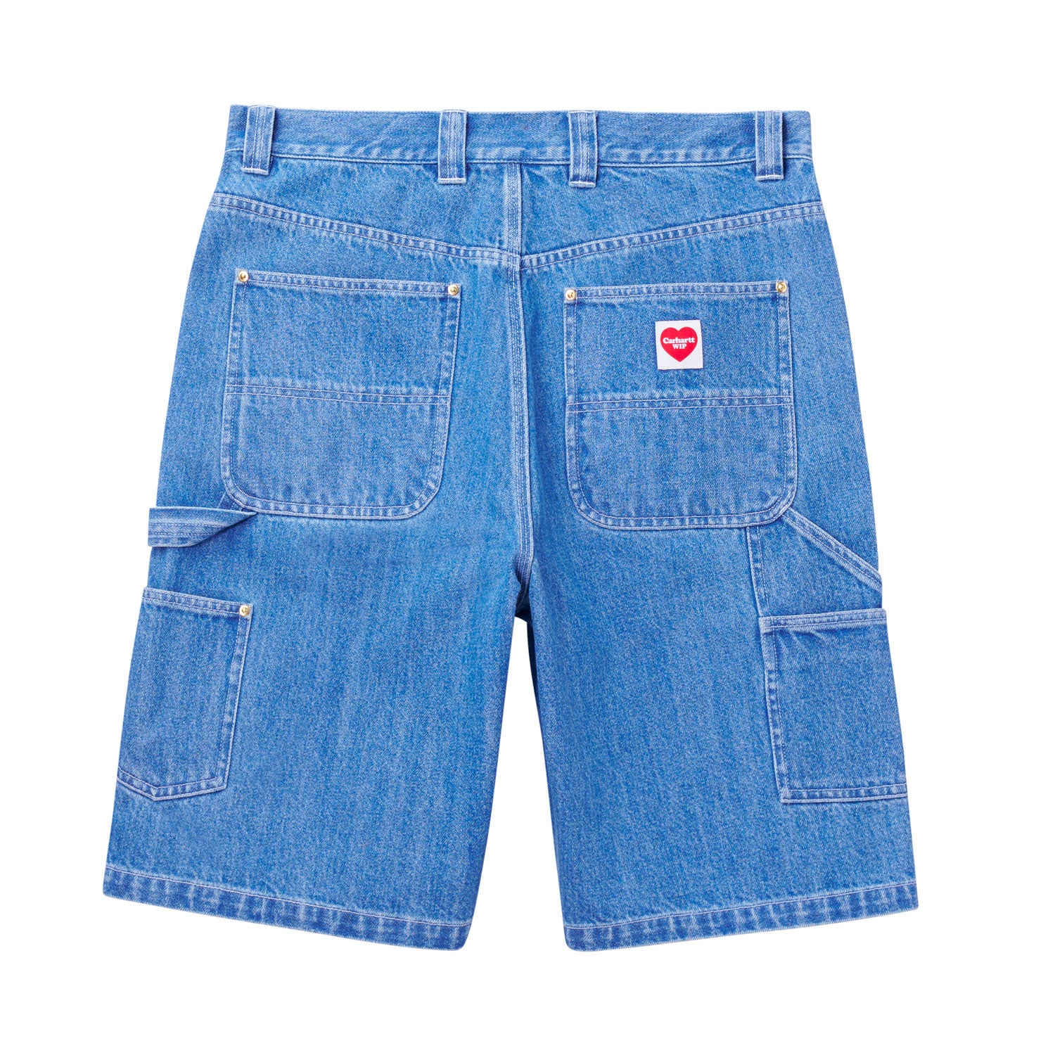 NASH SINGLE KNEE LONG SHORT - Blue (stone washed)