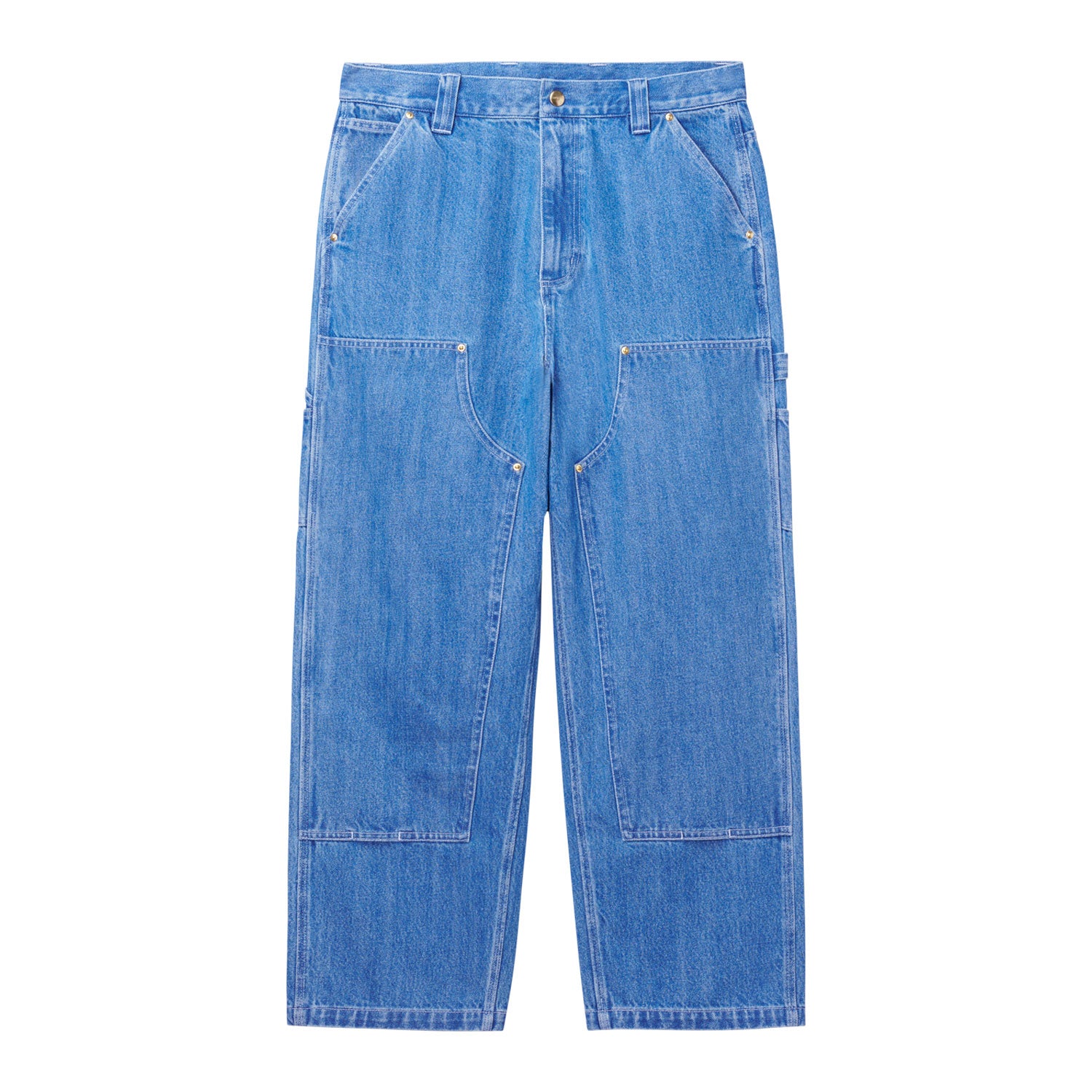 NASH DOUBLE KNEE PANT - Blue (stone washed)