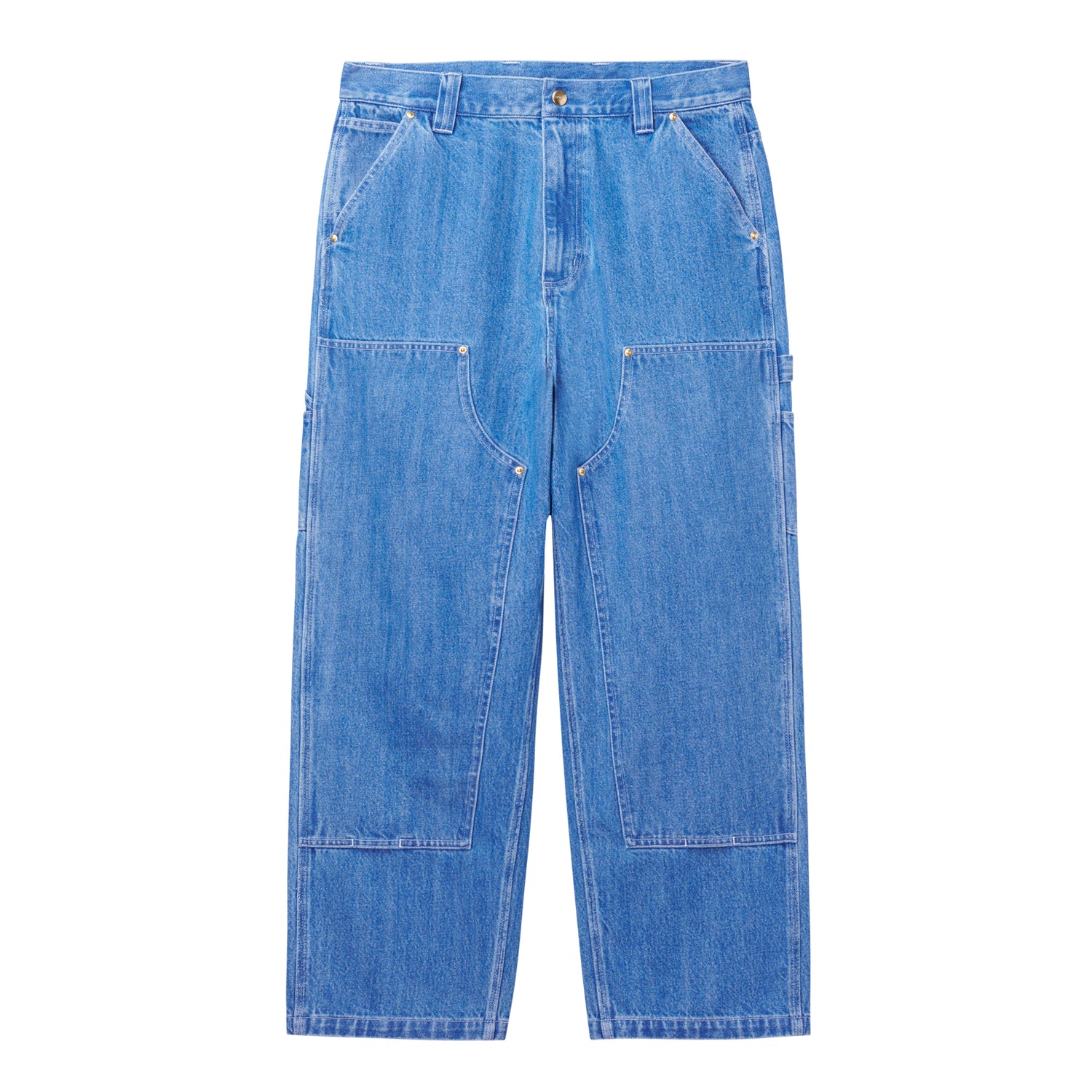NASH DOUBLE KNEEPANT  - Blue (stone washed)