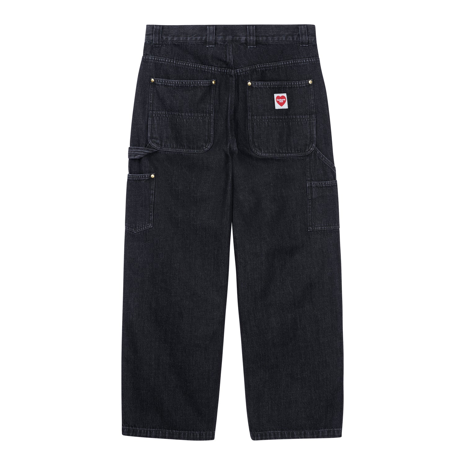 NASH DOUBLE KNEEPANT  - Black (enzyme bleach washed)