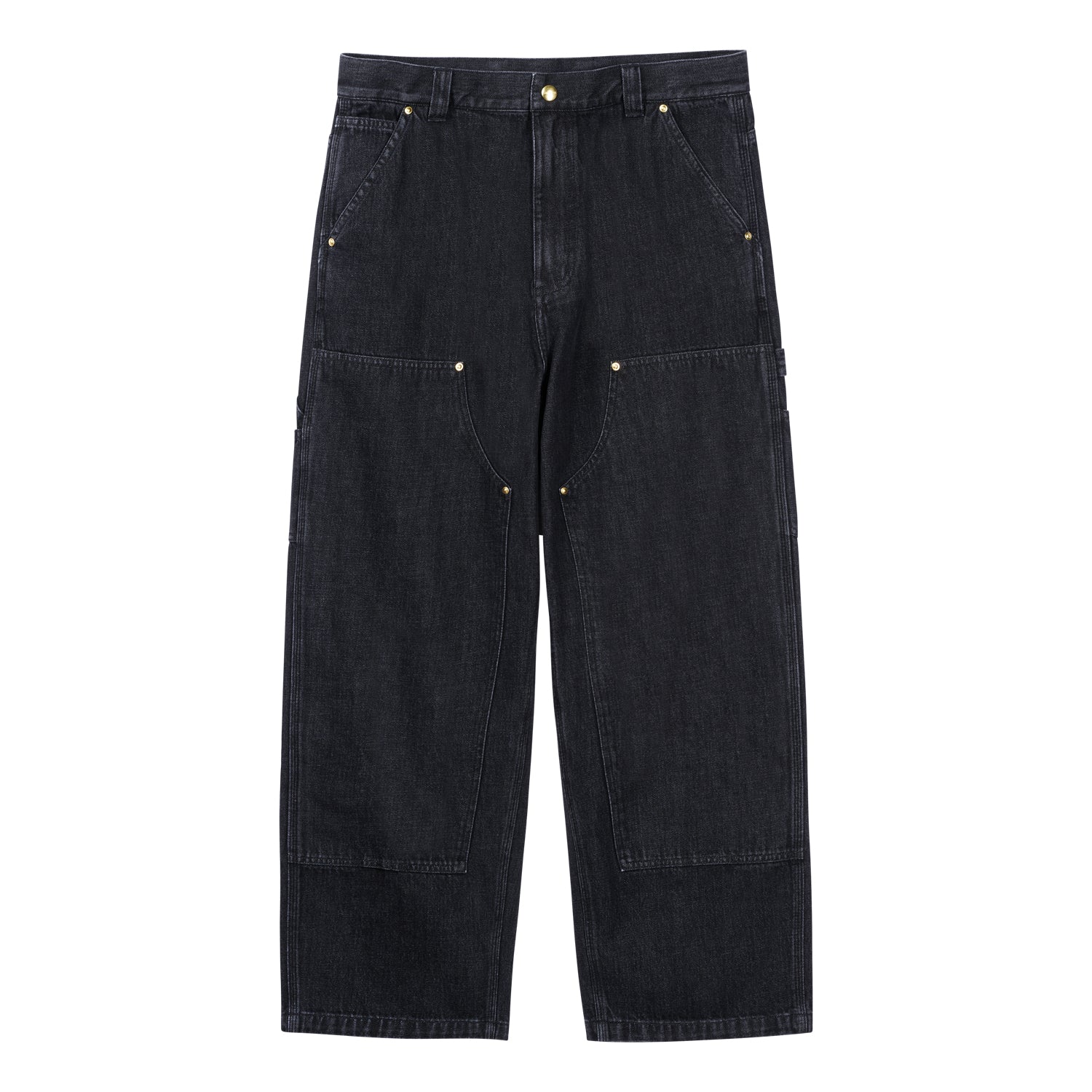 NASH DOUBLE KNEEPANT  - Black (enzyme bleach washed)