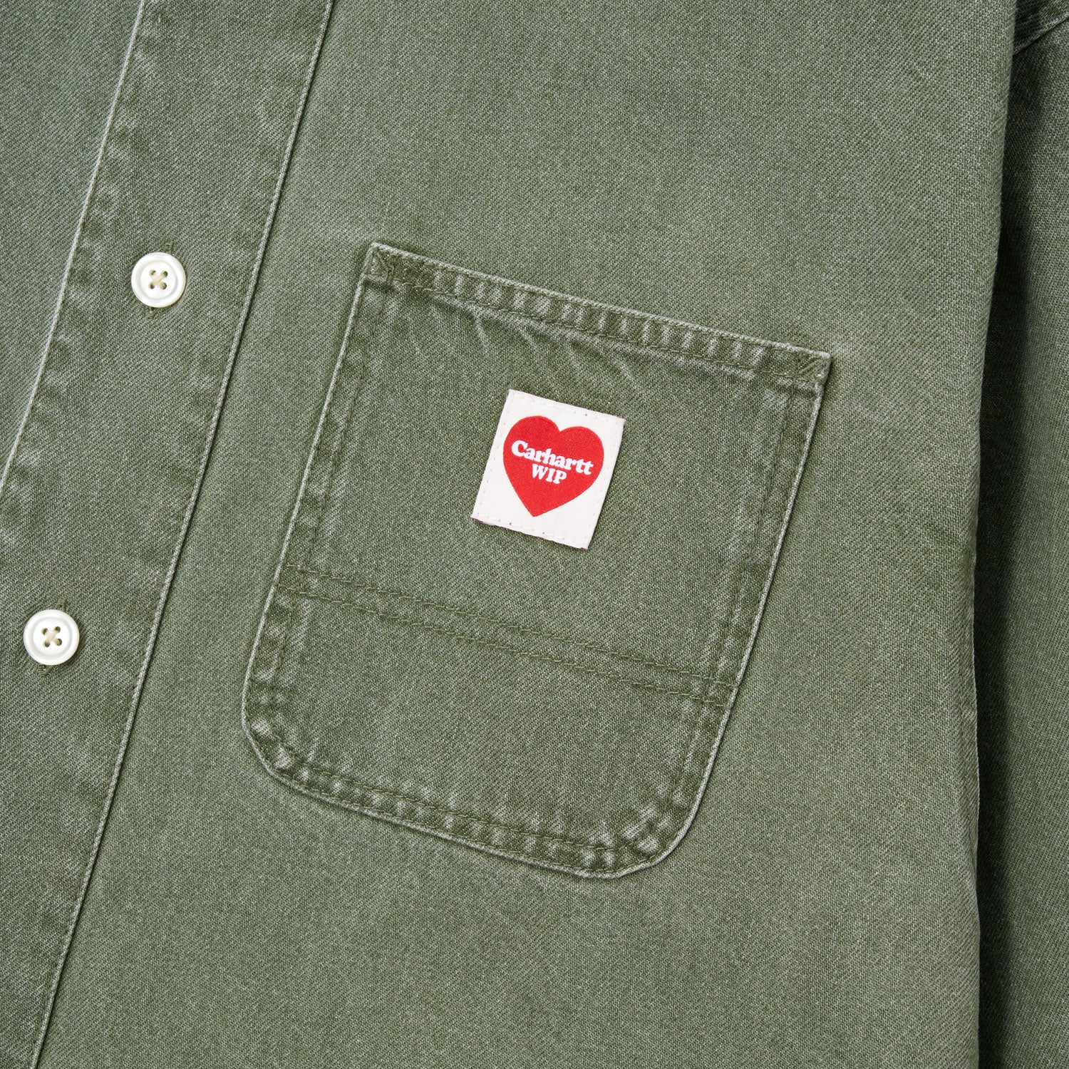 L/S NASH SHIRT - Army Green (enzyme bleach washed)