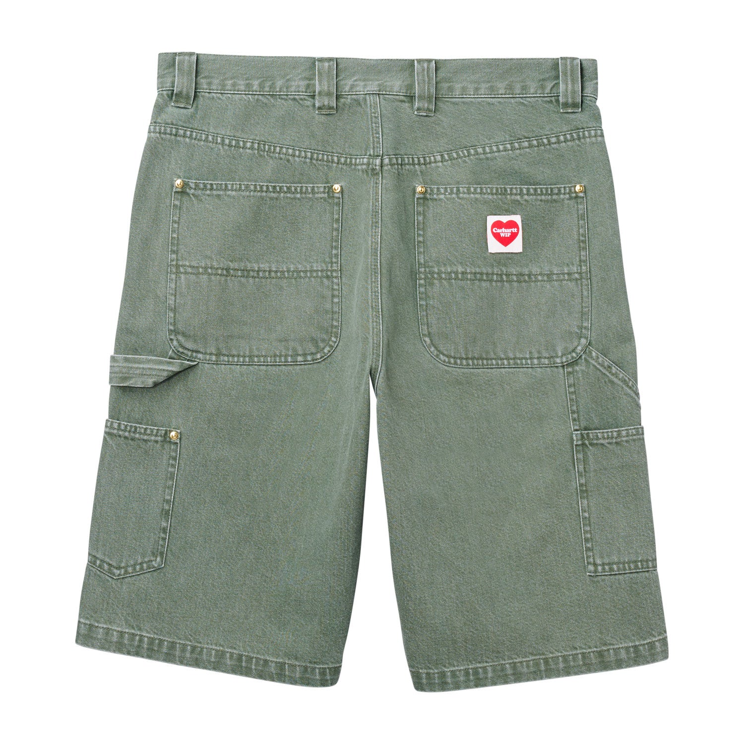 NASH SINGLE KNEE LONG SHORT - Army Green (enzyme bleach washed)