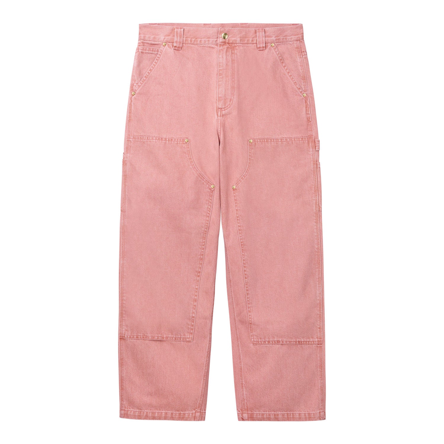 NASH DOUBLE KNEE PANT - Sulfur Red (enzyme bleach washed)