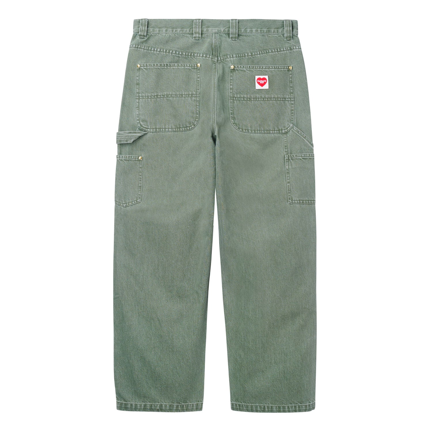 NASH DOUBLE KNEE PANT - Army Green (enzyme bleach washed)