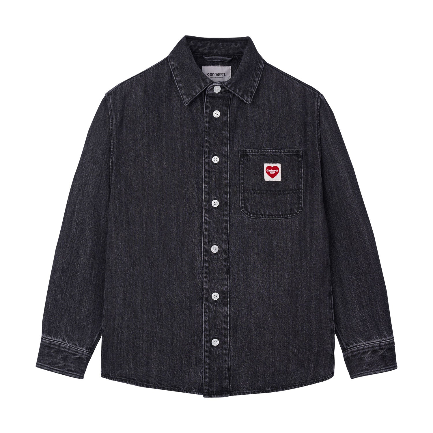 L/S Ethan Shirt - Black enzyme bleach washed