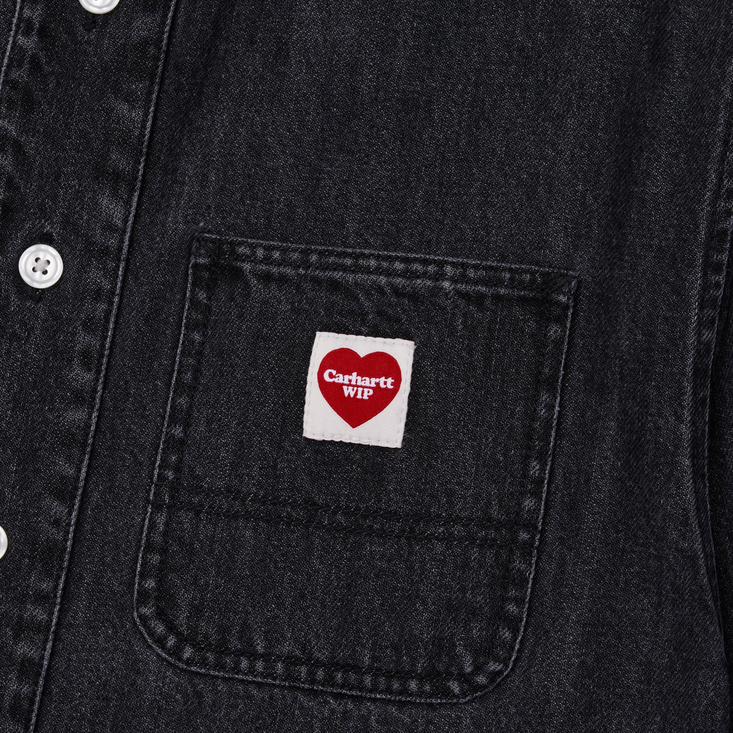 L/S Ethan Shirt - Black enzyme bleach washed