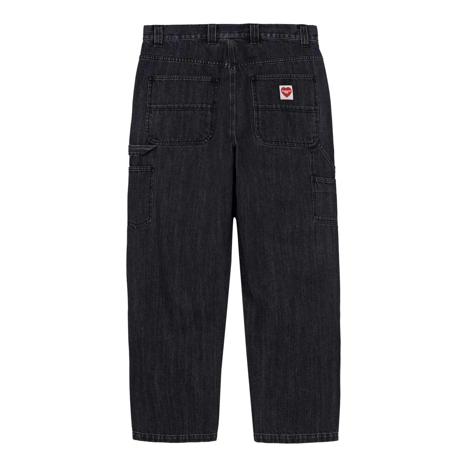 Ethan Double Knee Pant - Black enzyme bleach washed
