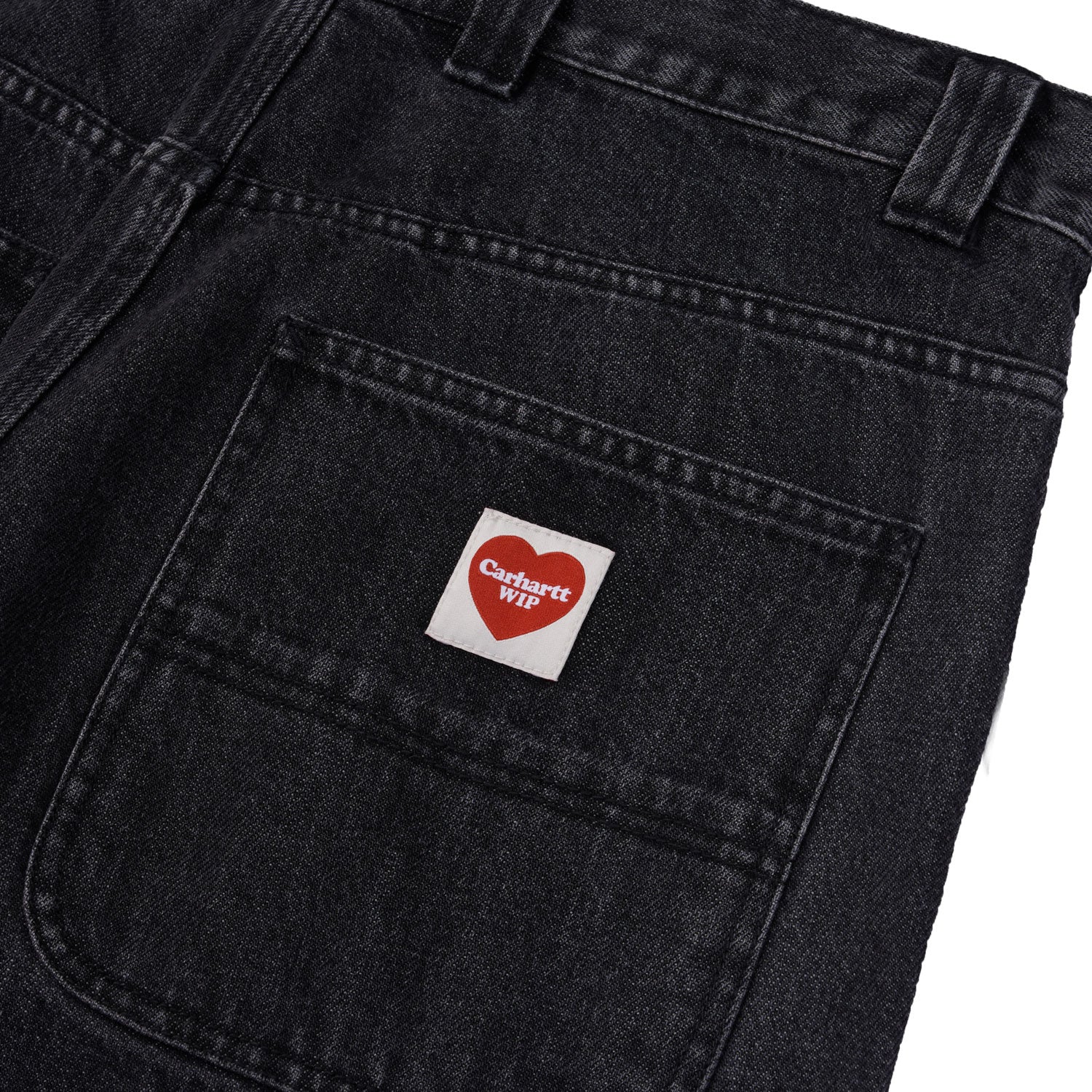 Ethan Double Knee Pant - Black enzyme bleach washed