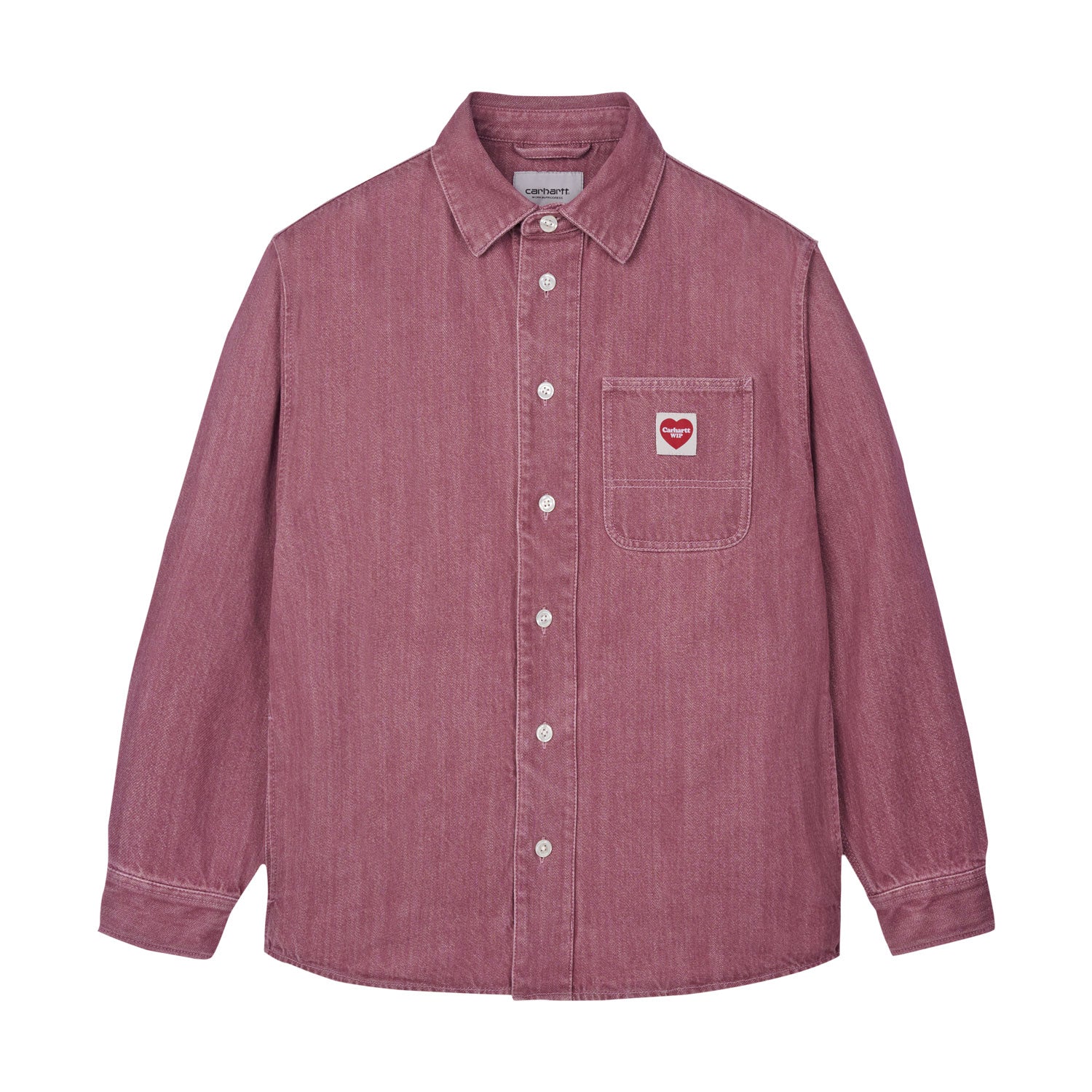 L/S Ethan Shirt - Foxglove enzyme bleach wash 1