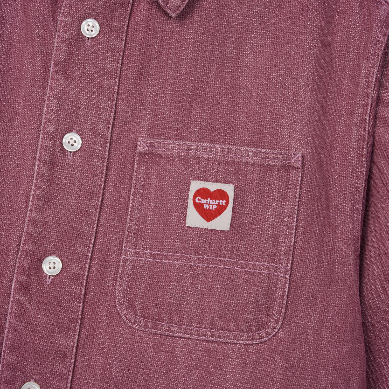 L/S Ethan Shirt - Foxglove enzyme bleach wash