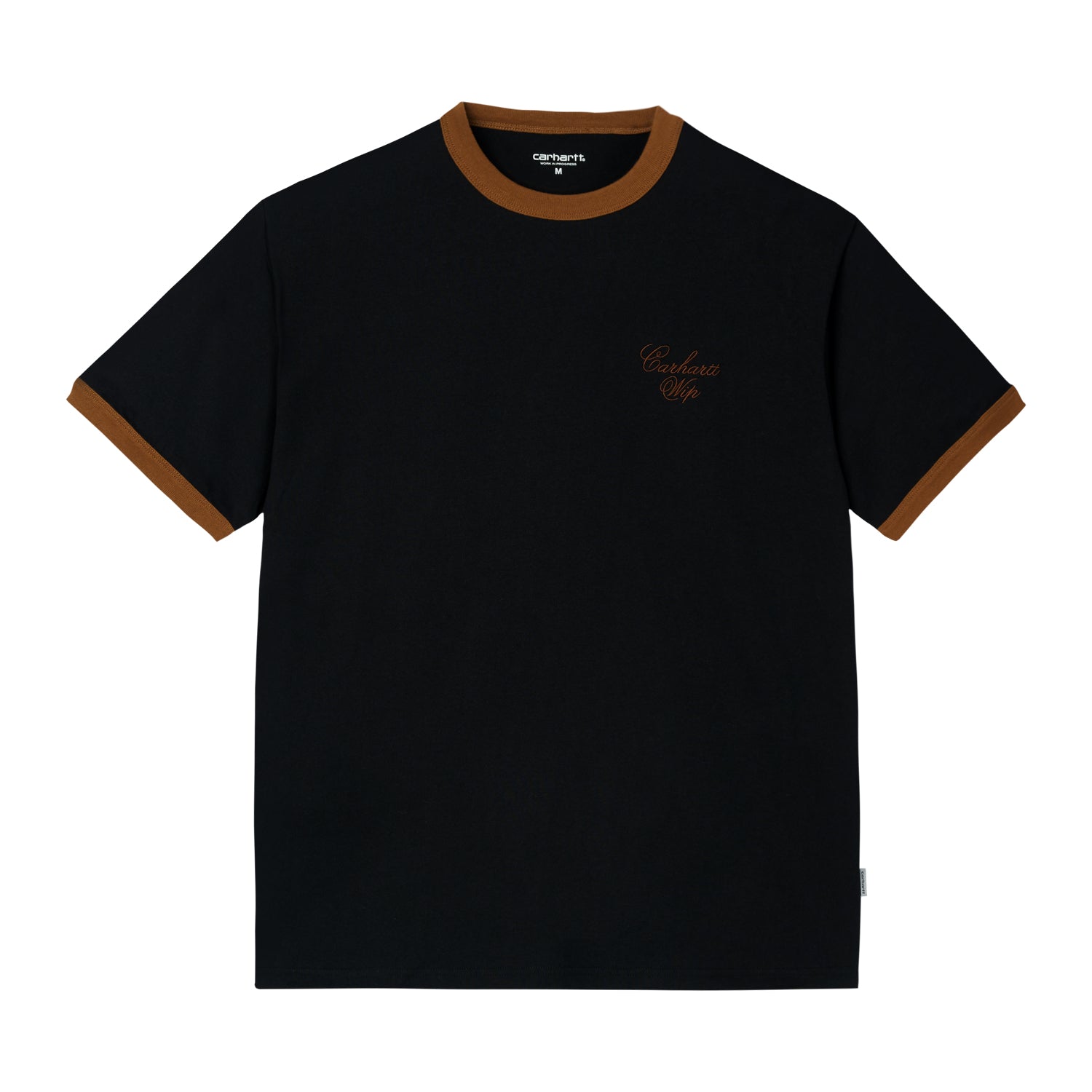 S/S Ringer T-shirt - Black / WIP H Brown