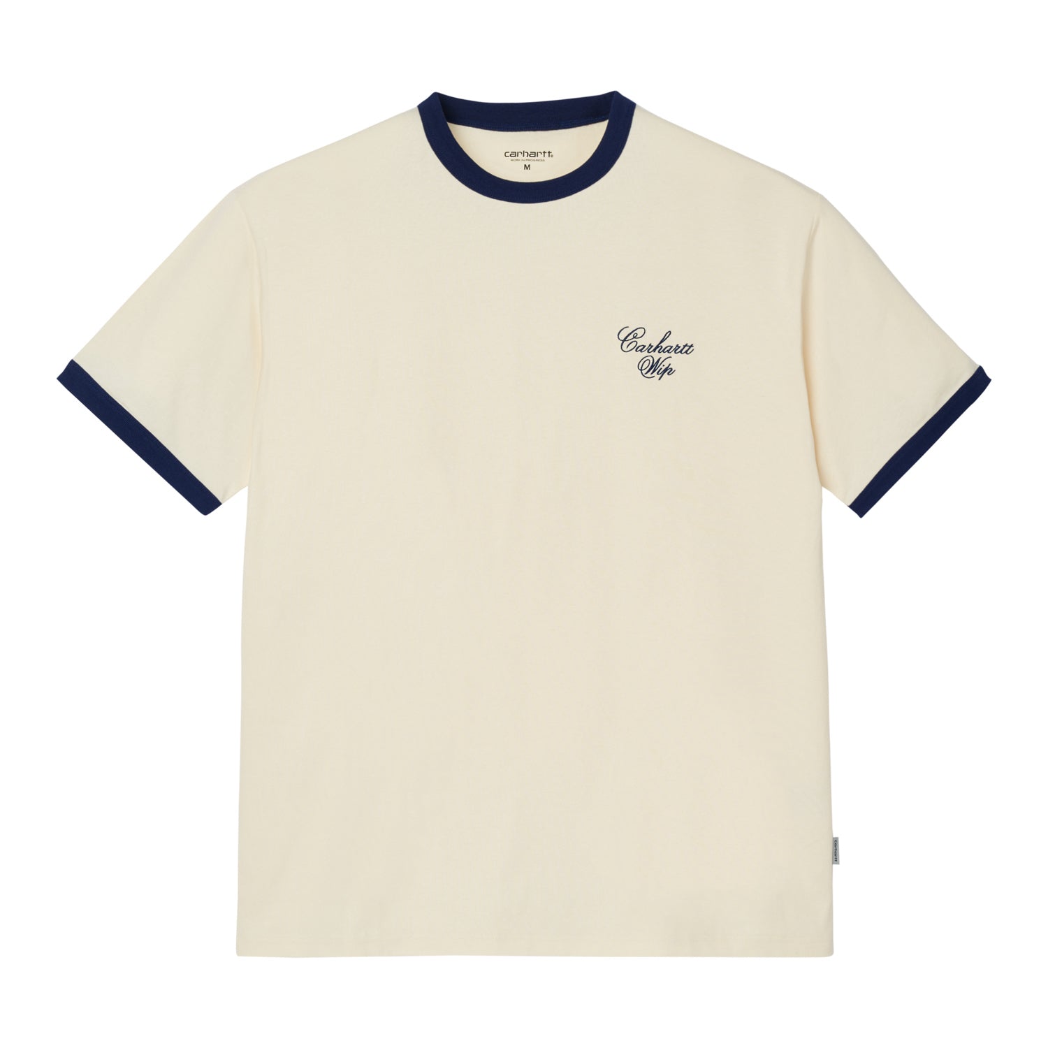 S/S Ringer T-shirt - Natural / Medieval Blue