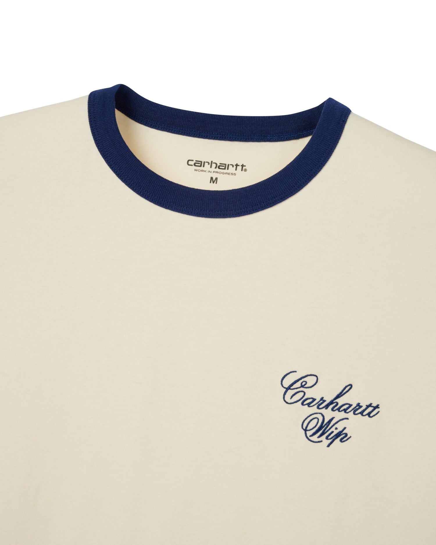 S/S Ringer T-shirt - Natural / Medieval Blue