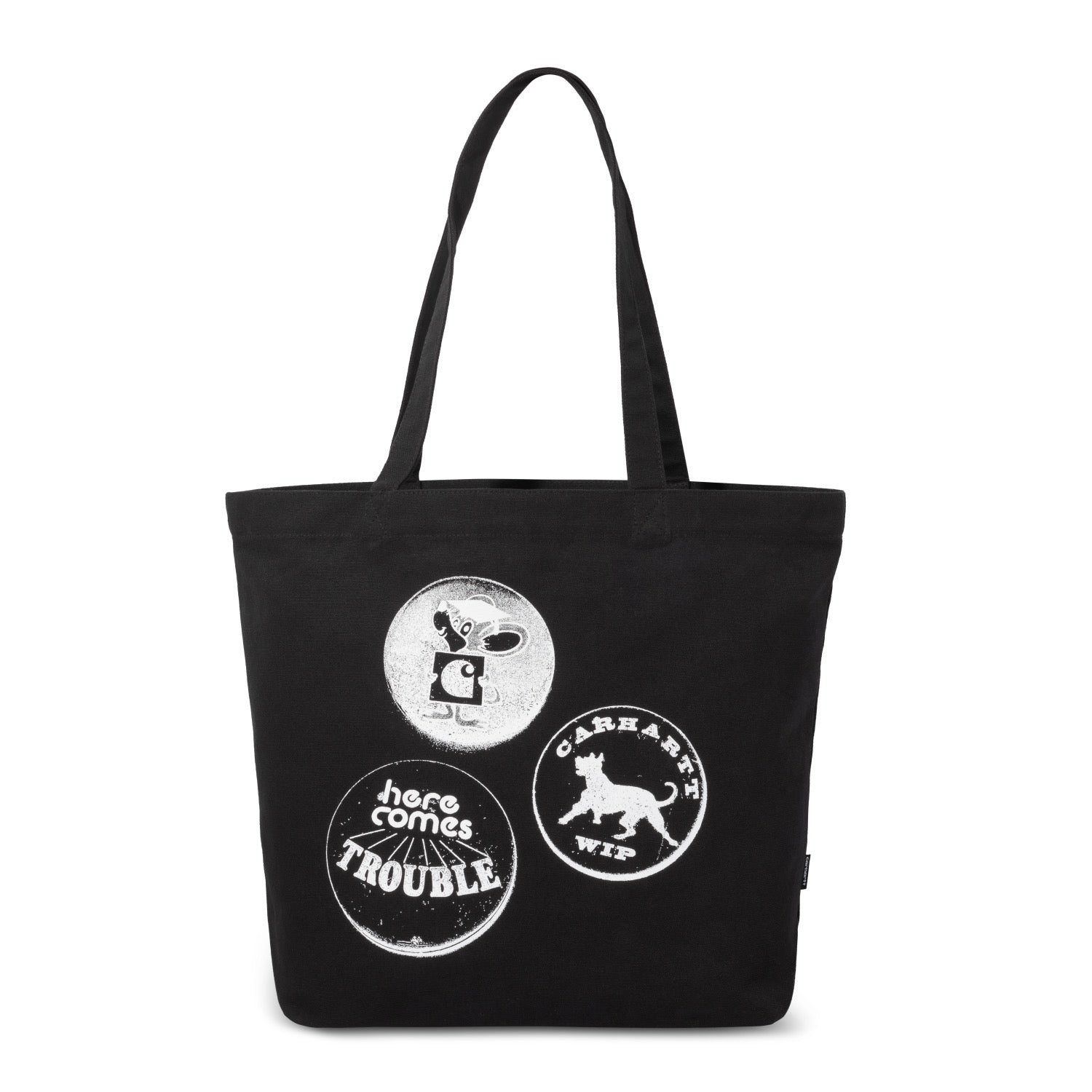 CANVAS GRAPHIC TOTE - Pins Print, White