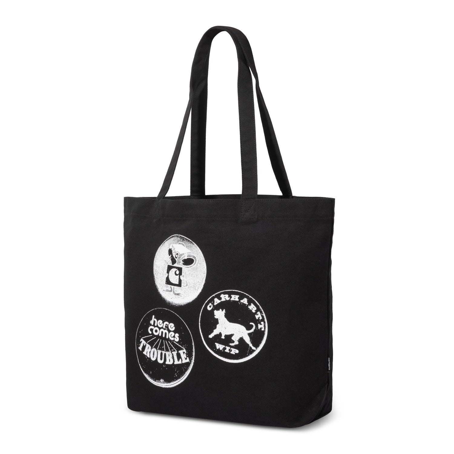 CANVAS GRAPHIC TOTE - Pins Print, White