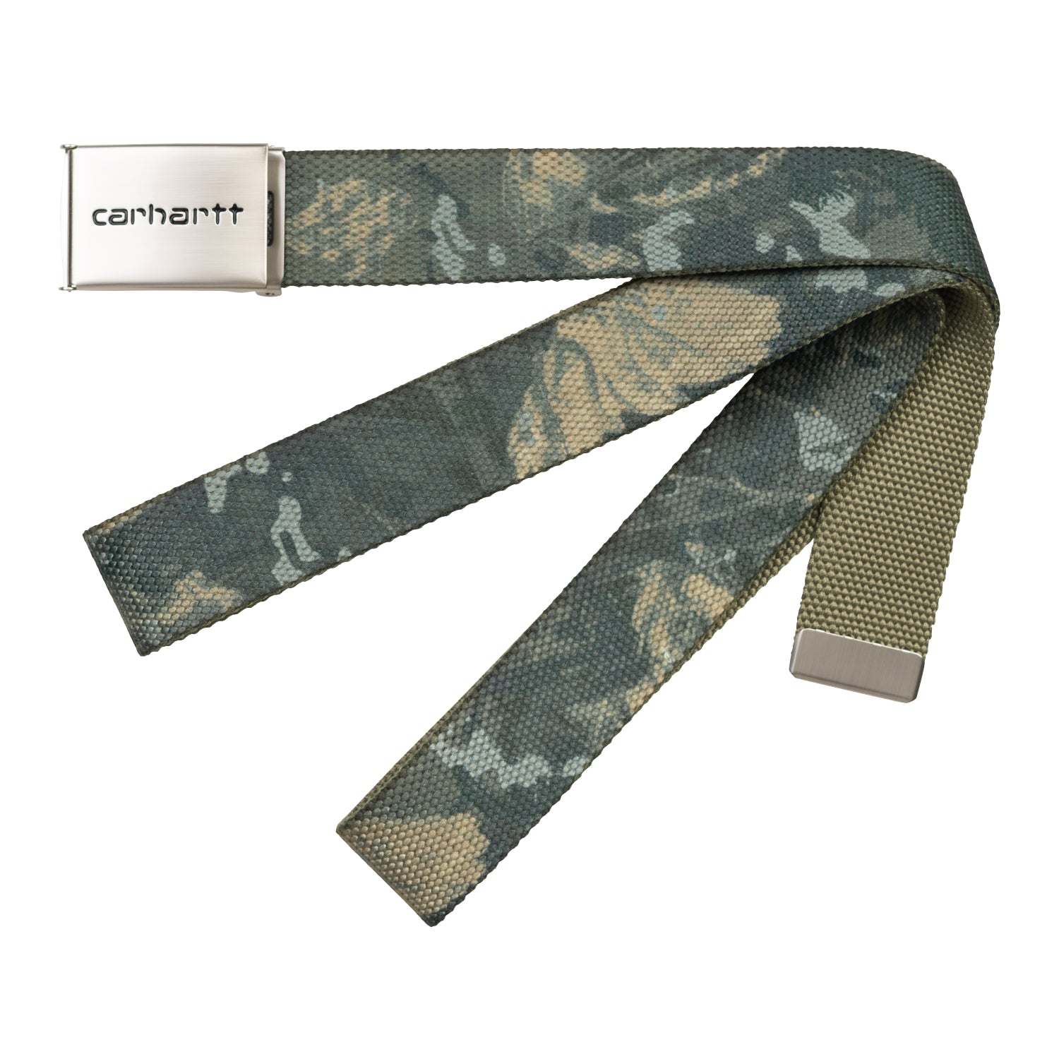 CLIP BELT CHROME  - Camo Combi Green