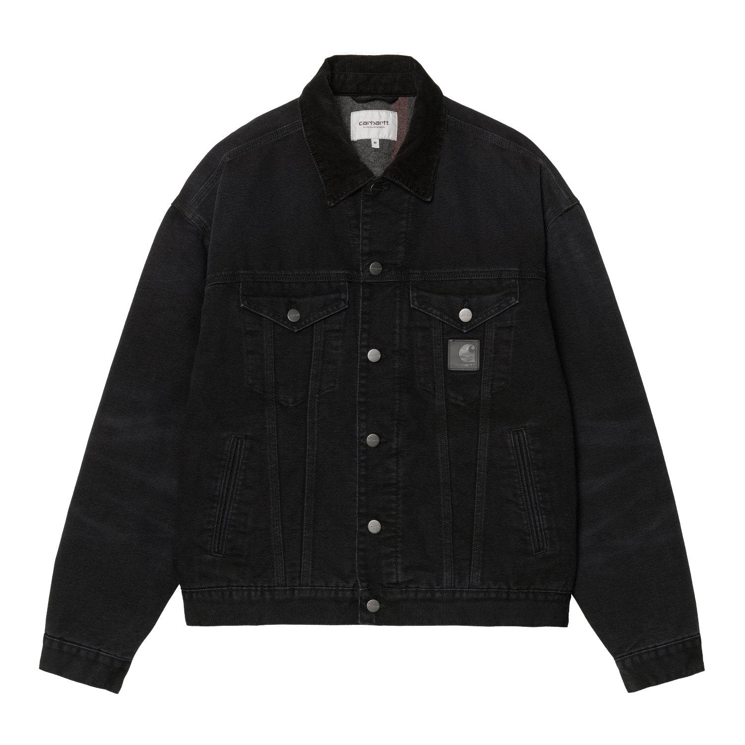 DAYTON TRUCKER JACKET - Black / Black (stone canvas)