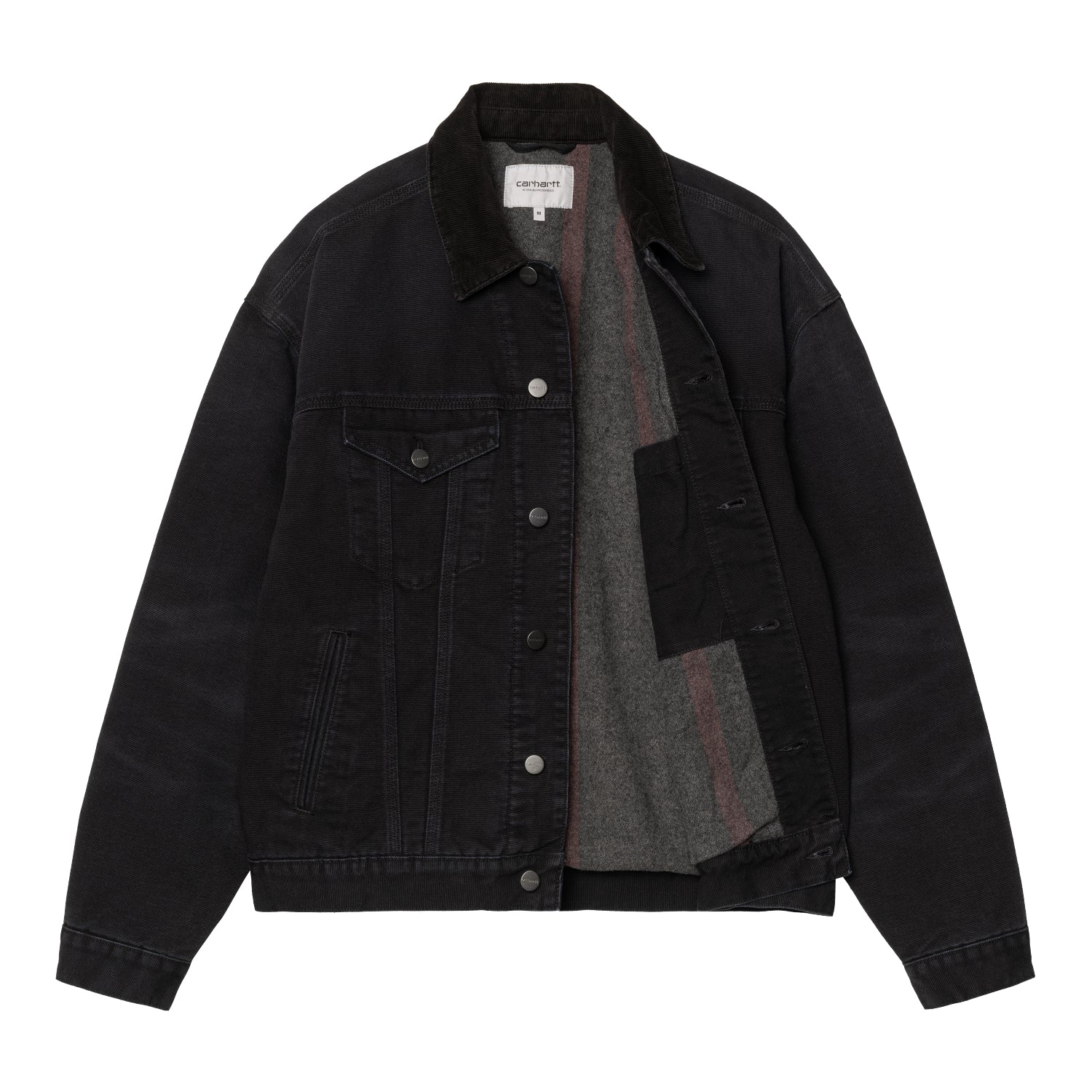 DAYTON TRUCKER JACKET - Black / Black (stone canvas)