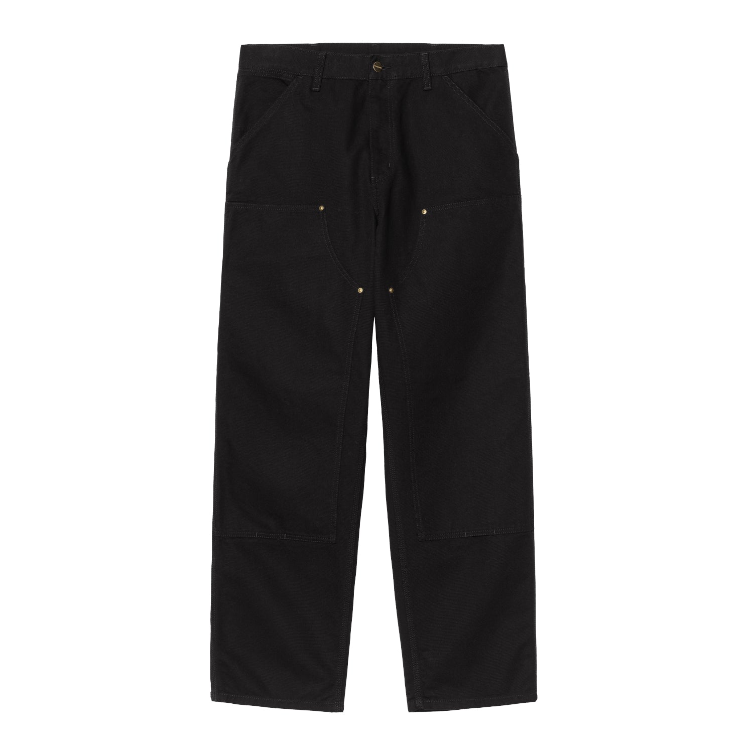 DOUBLE KNEE PANT - Black (rinsed)