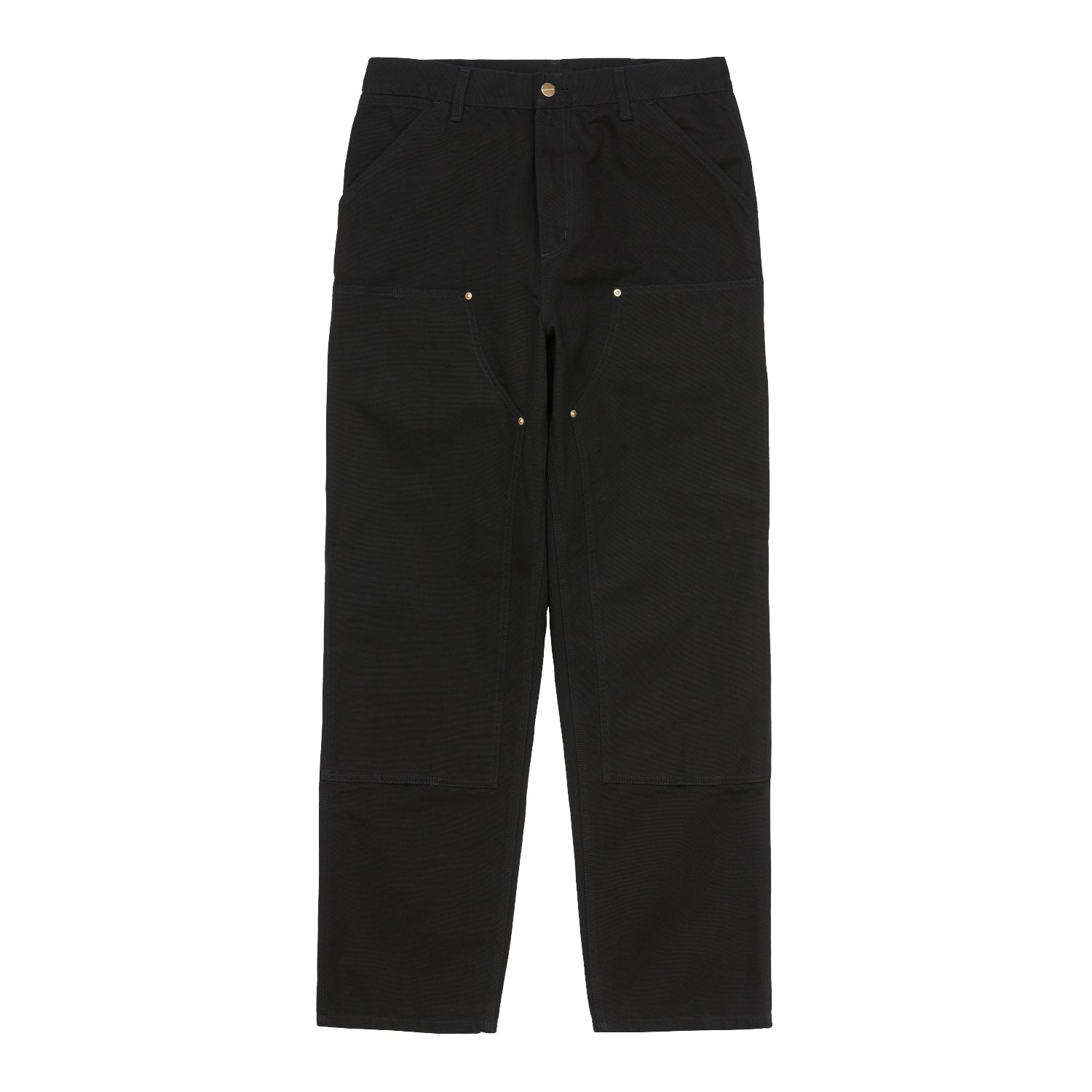 DOUBLE KNEE PANT  - Black (rinsed)