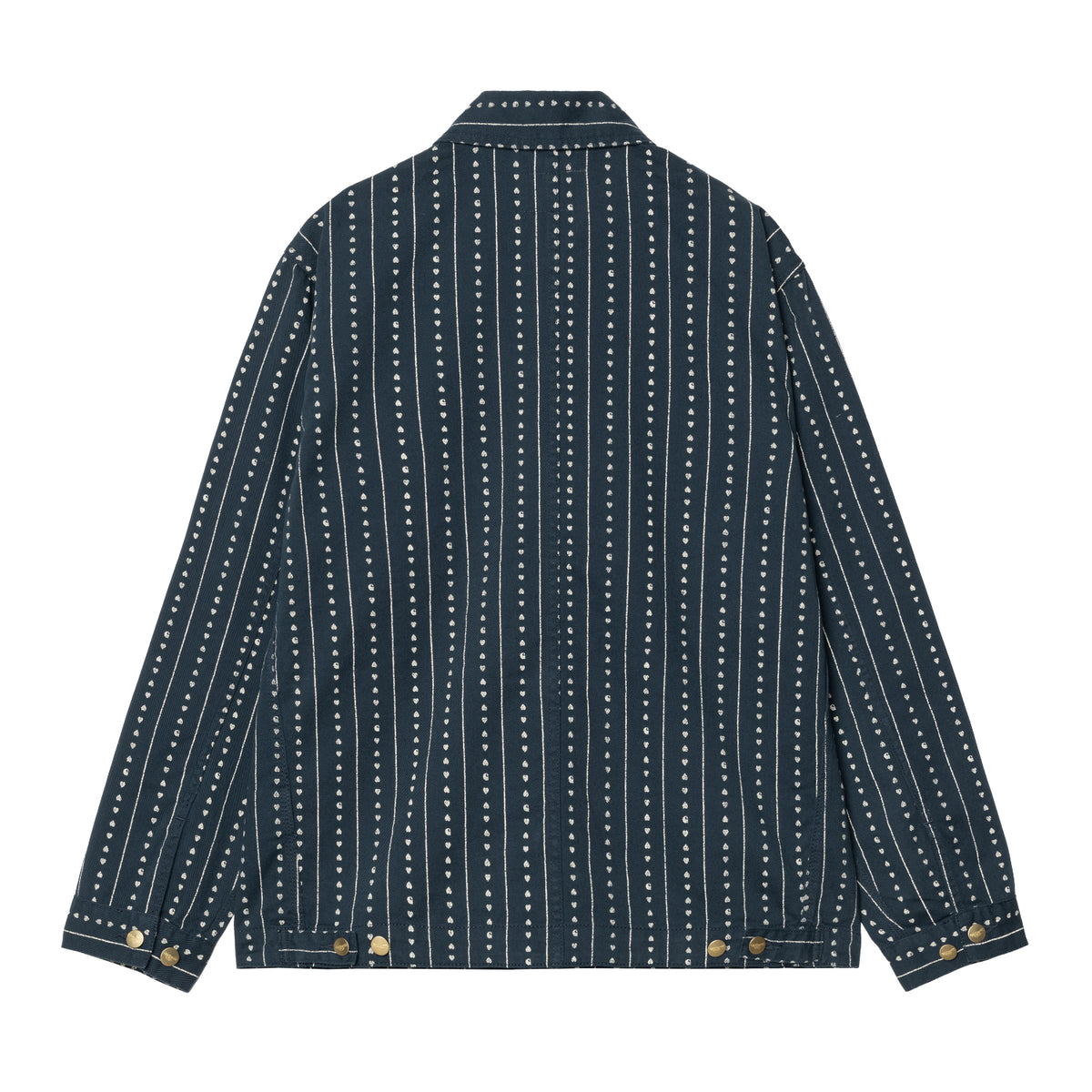 DREWE CHORE COAT - Heart C Pinstripe, Ink / Natural (rinsed) 6