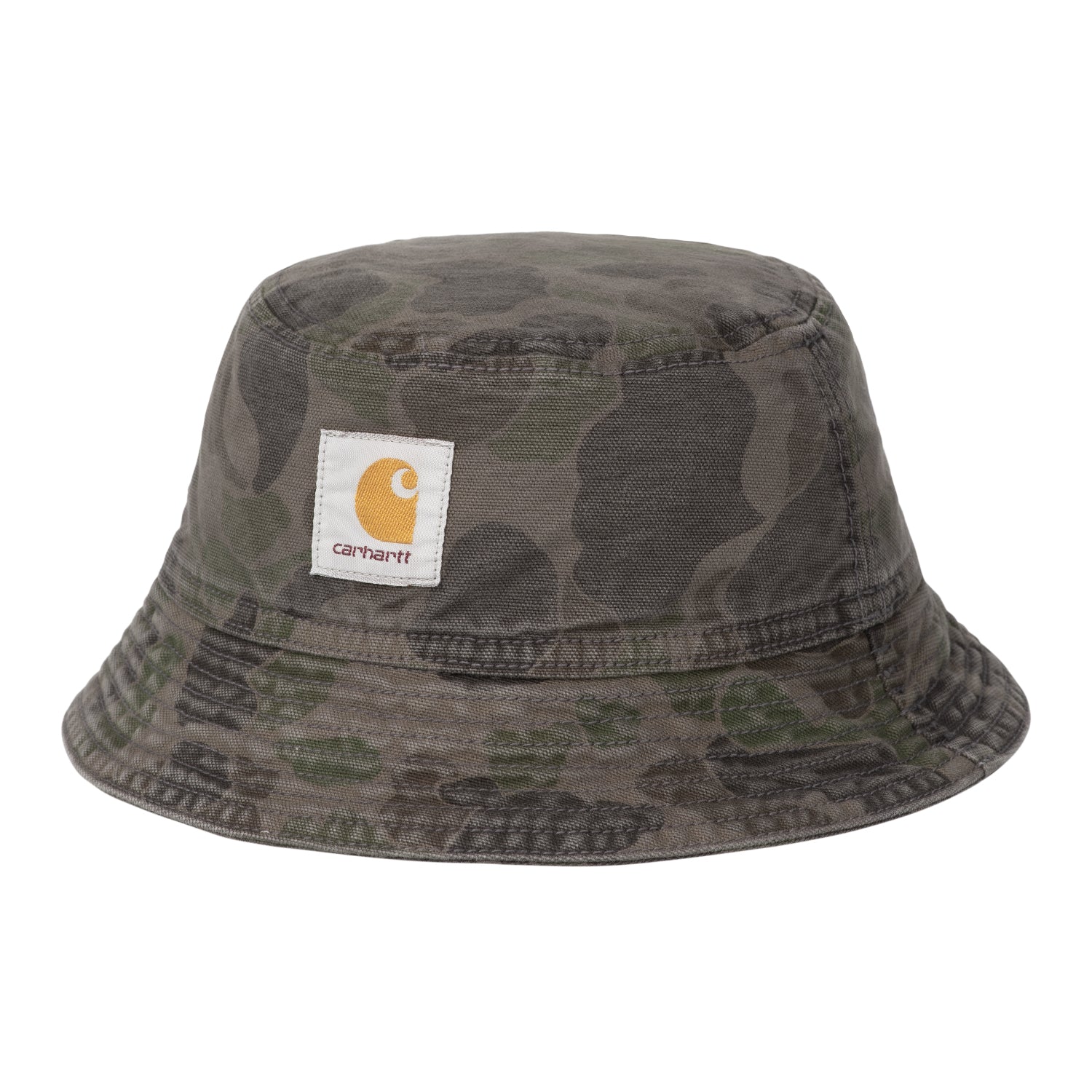 DUCK BUCKET HAT  - Camo Duck, Green / Porphyry, Garment dyed