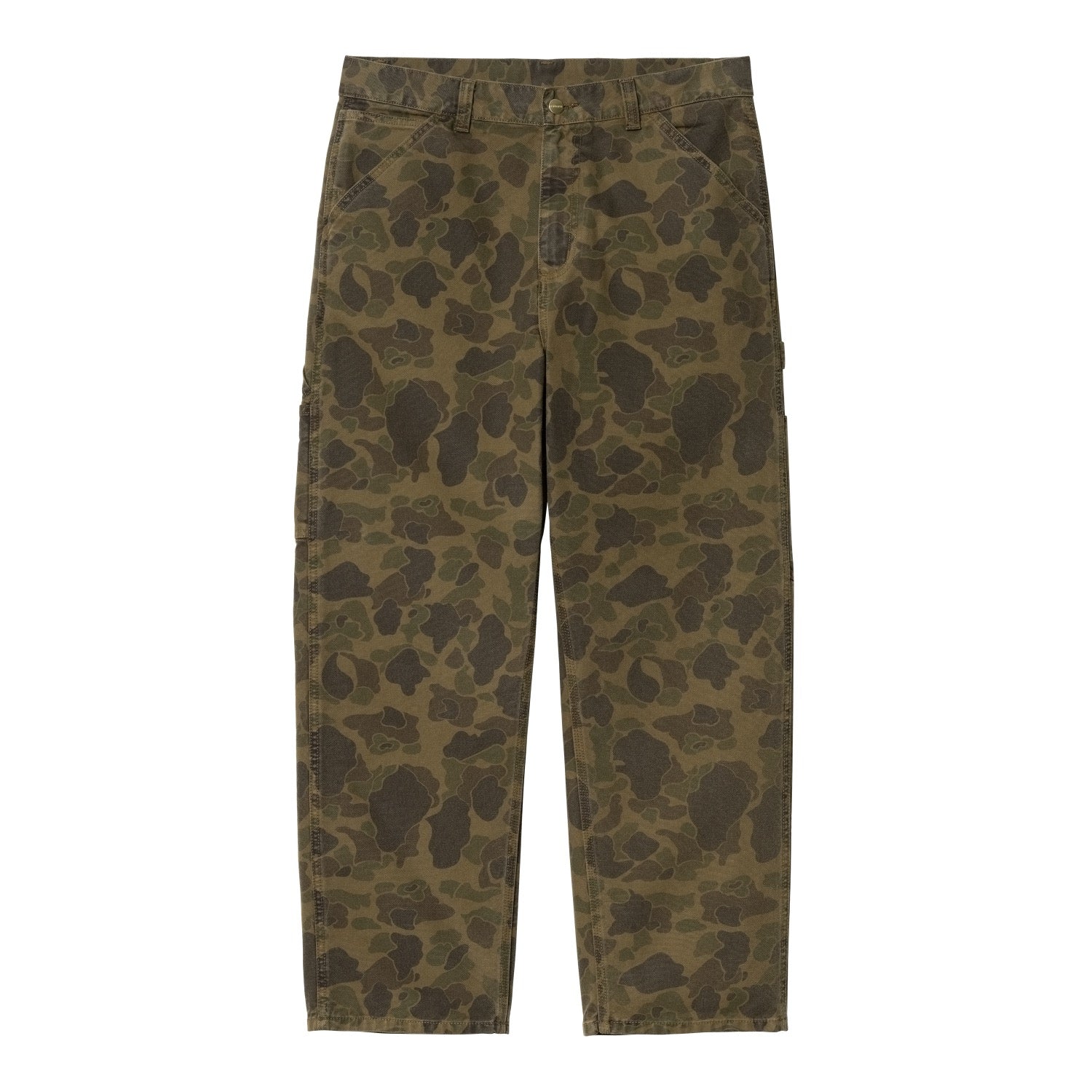 DUCK SINGLE KNEE PANT - Camo Duck, Green / Office Green (garment dyed)