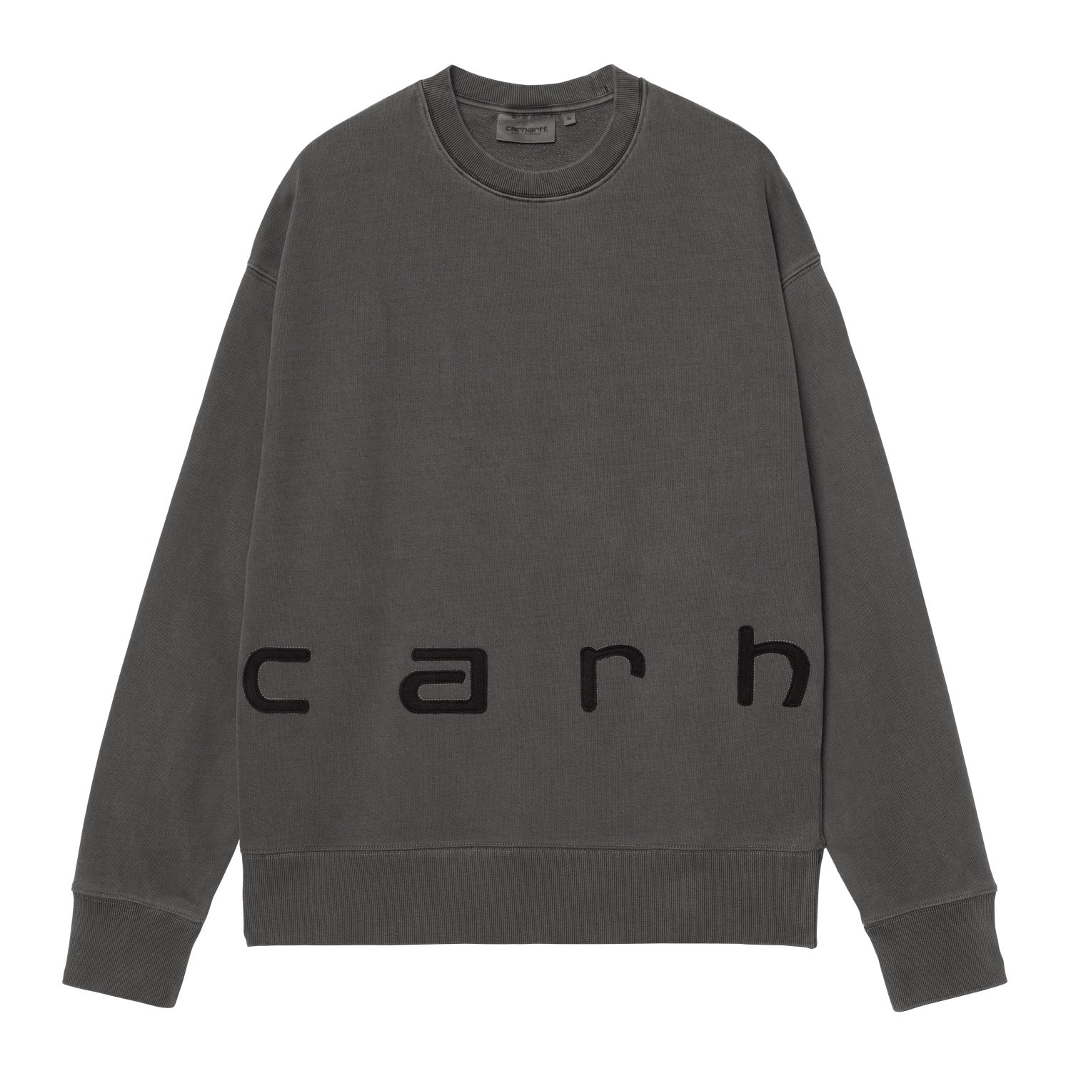 FELT SCRIPT SWEAT - Black / Black (garment dyed)