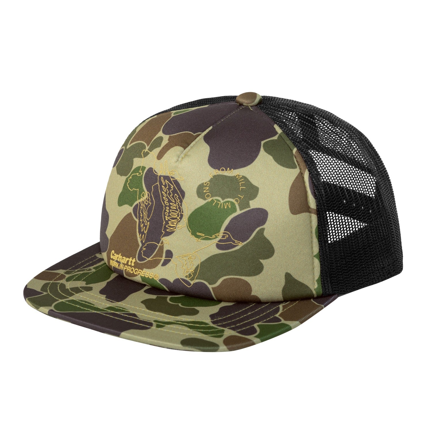 FLYING DUCKS TRUCKER CAP - Camo Duck Green