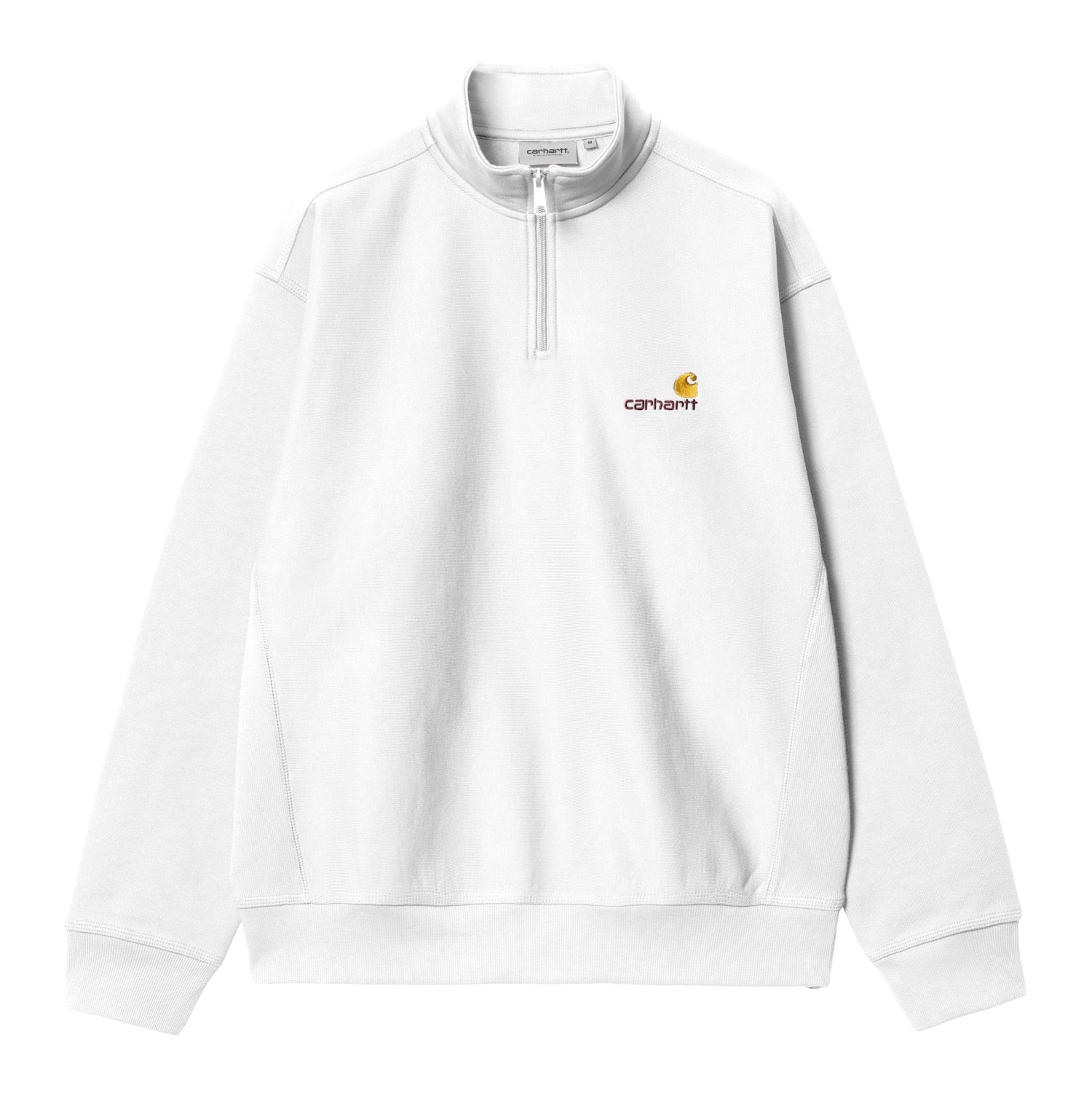 HALF ZIP AMERICAN SCRIPT SWEATSHIRT - White