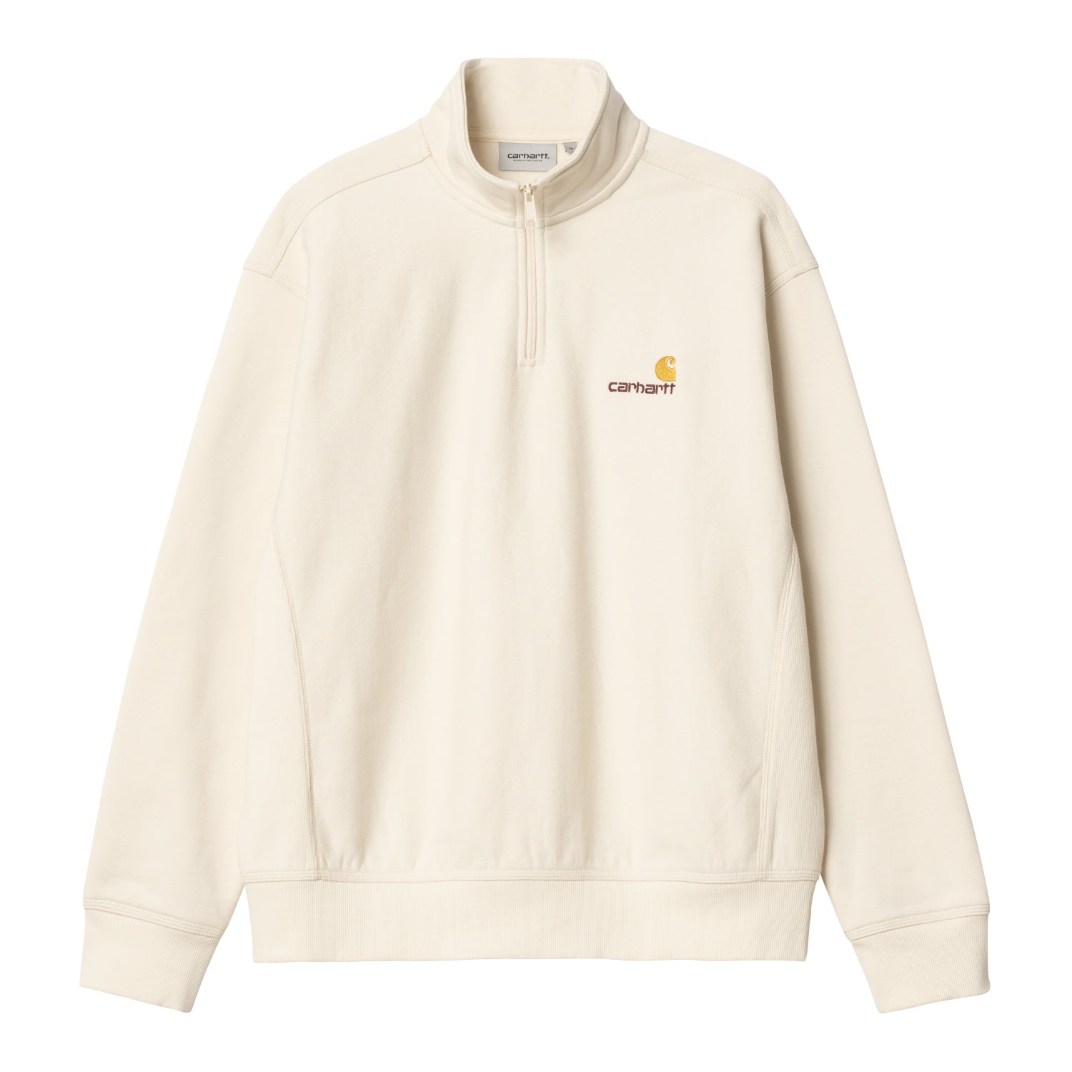 HALF ZIP AMERICAN SCRIPT SWEAT - Natural