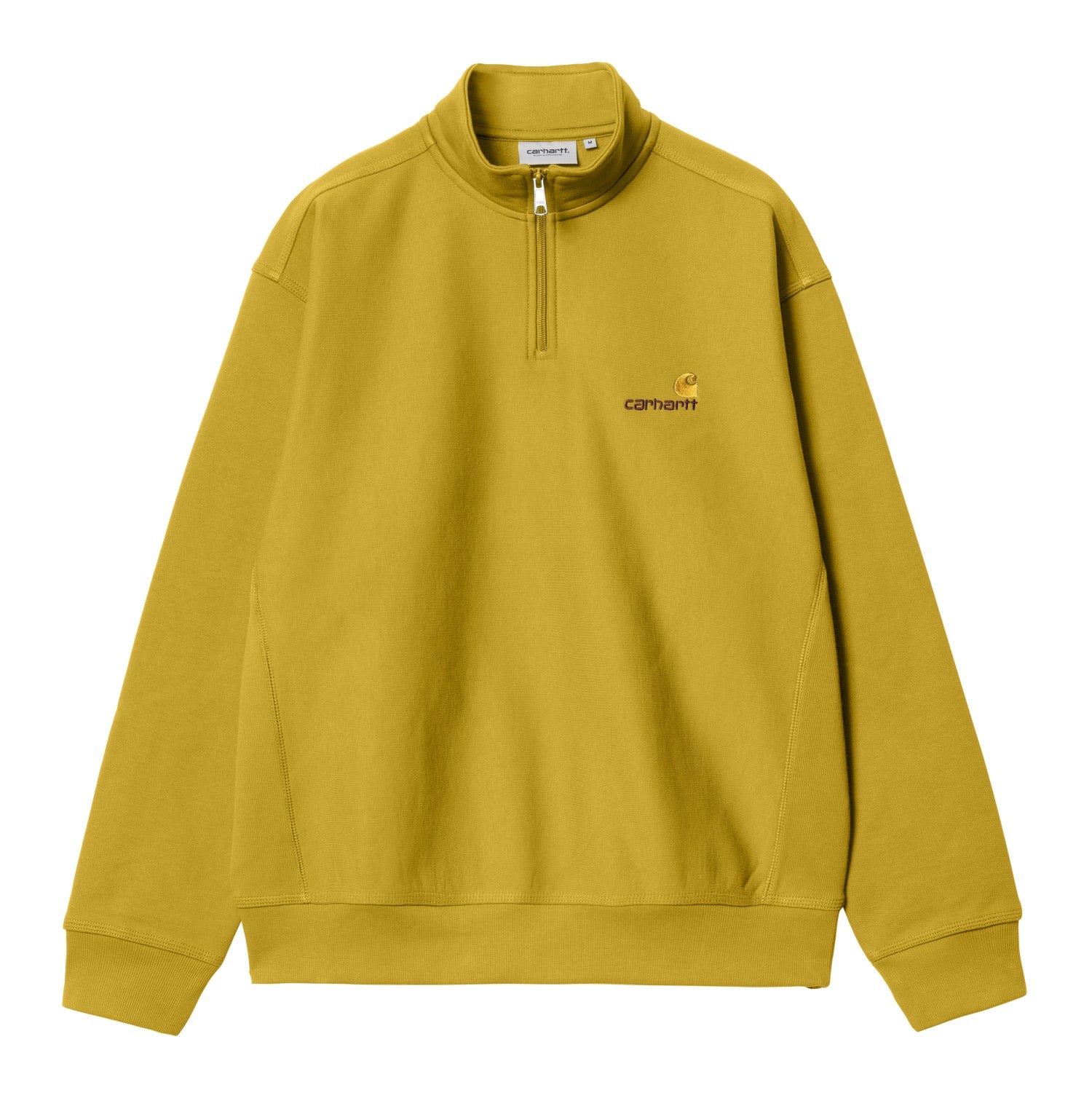 HALF ZIP AMERICAN SCRIPT SWEATSHIRT - Golden Olive 1