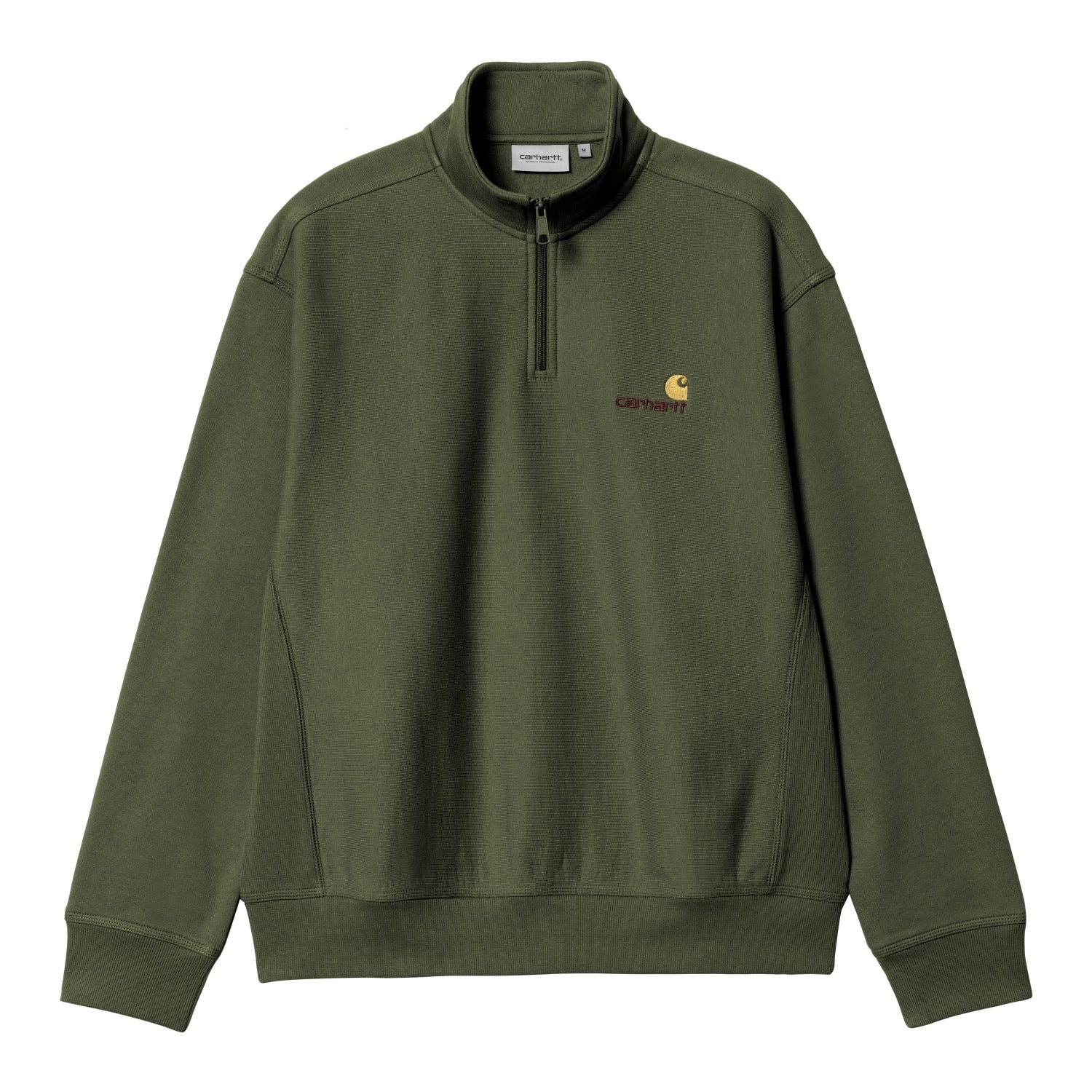 HALF ZIP AMERICAN SCRIPT SWEAT - Tarragon