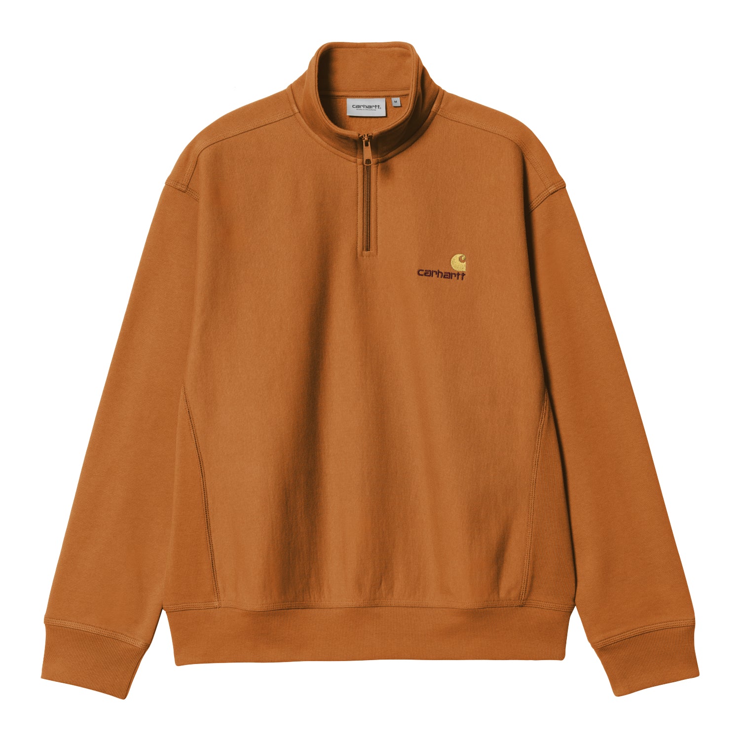 HALF ZIP AMERICAN SCRIPT SWEAT - Sienna