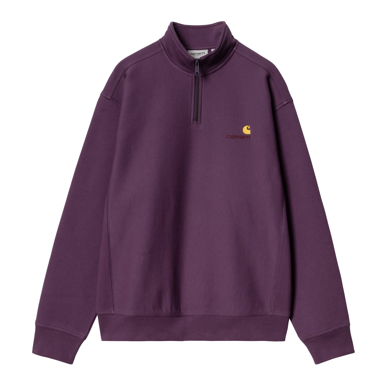 HALF ZIP AMERICAN SCRIPT SWEAT - Huckleberry