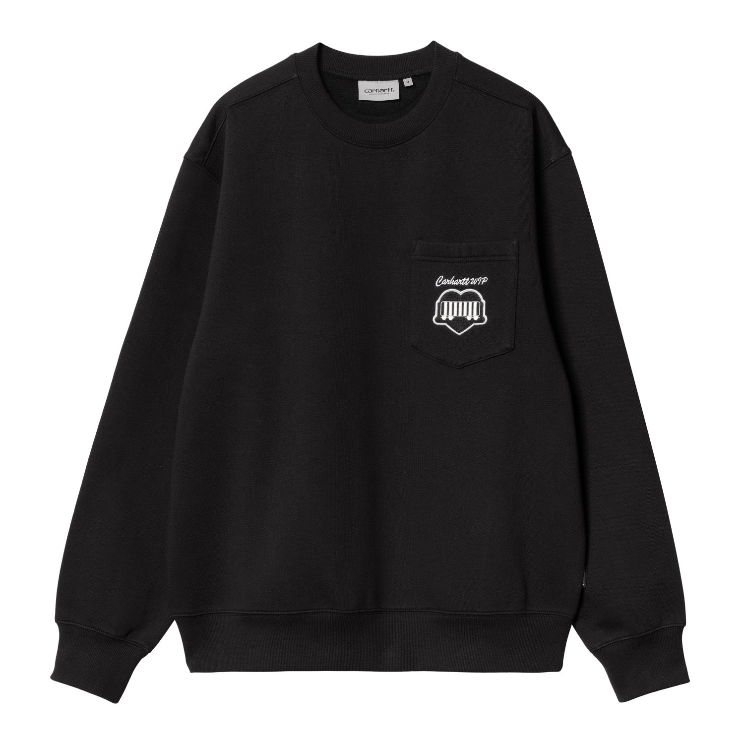 HEART TRAIN POCKET SWEAT - Black