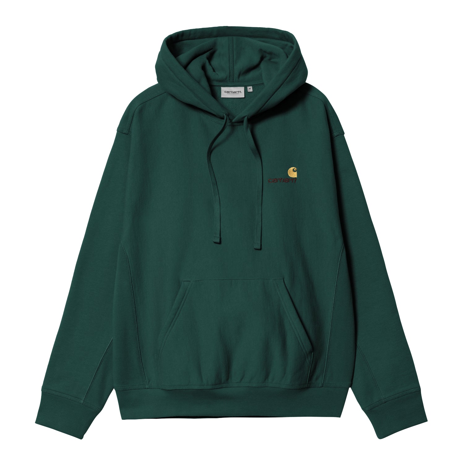 HOODED AMERICAN SCRIPT SWEAT - Dark Fir 1