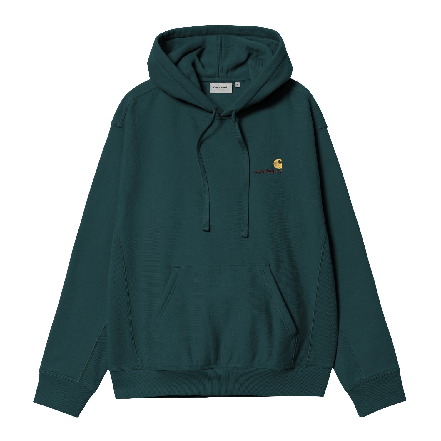 HOODED AMERICAN SCRIPT SWEAT - Deep Lagoon 1