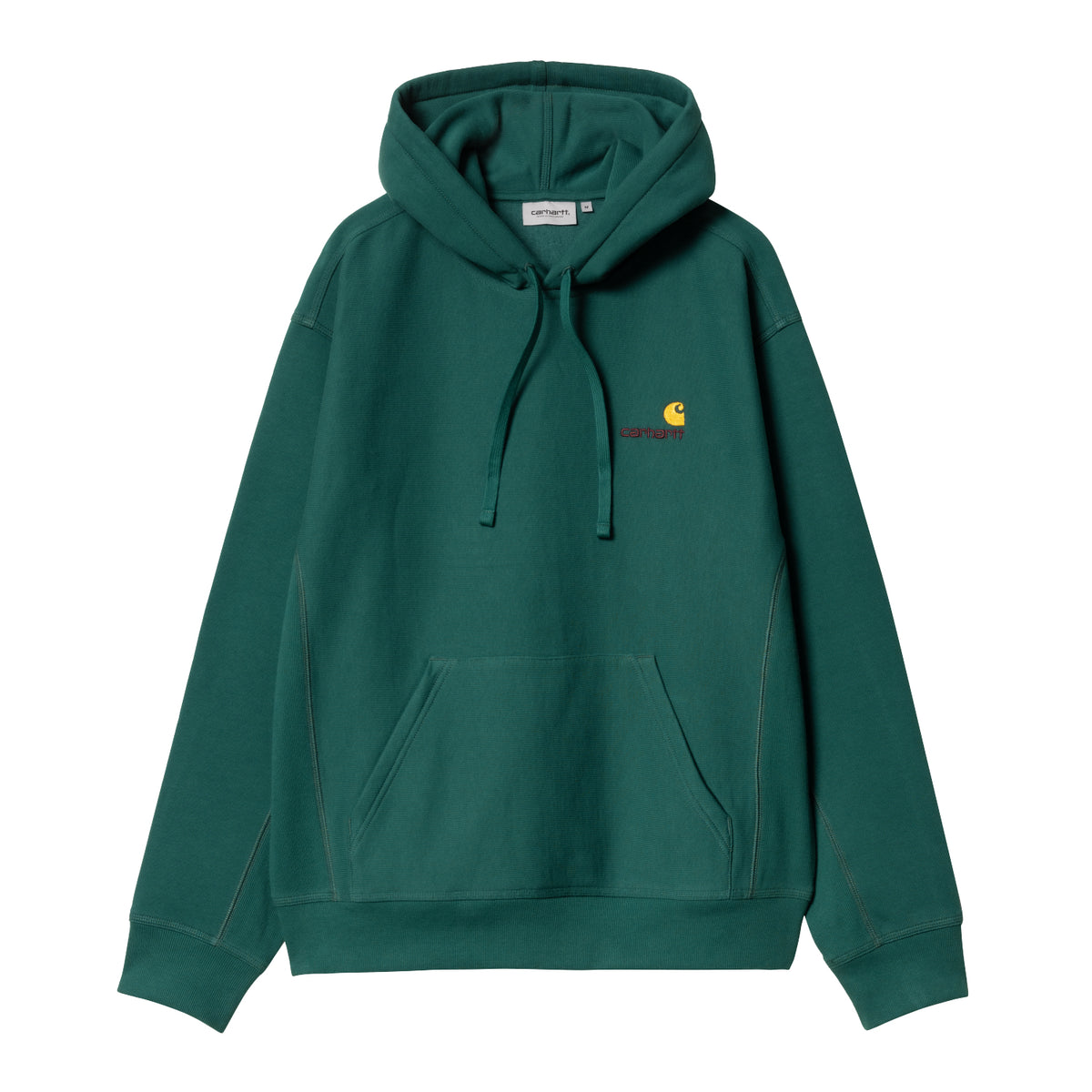 HOODED AMERICAN SCRIPT SWEAT - Malachite 1