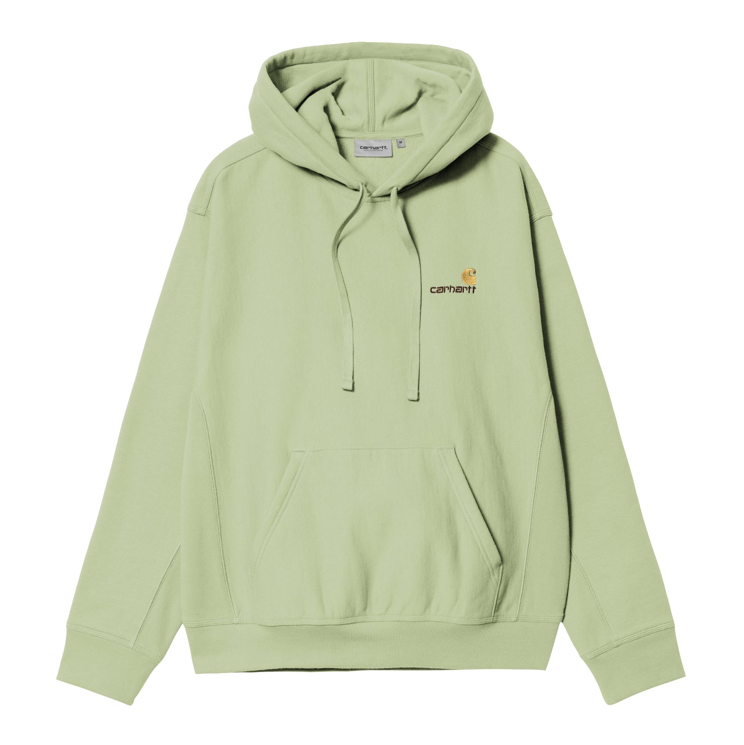 HOODED AMERICAN SCRIPT SWEAT - Pale Olive 1