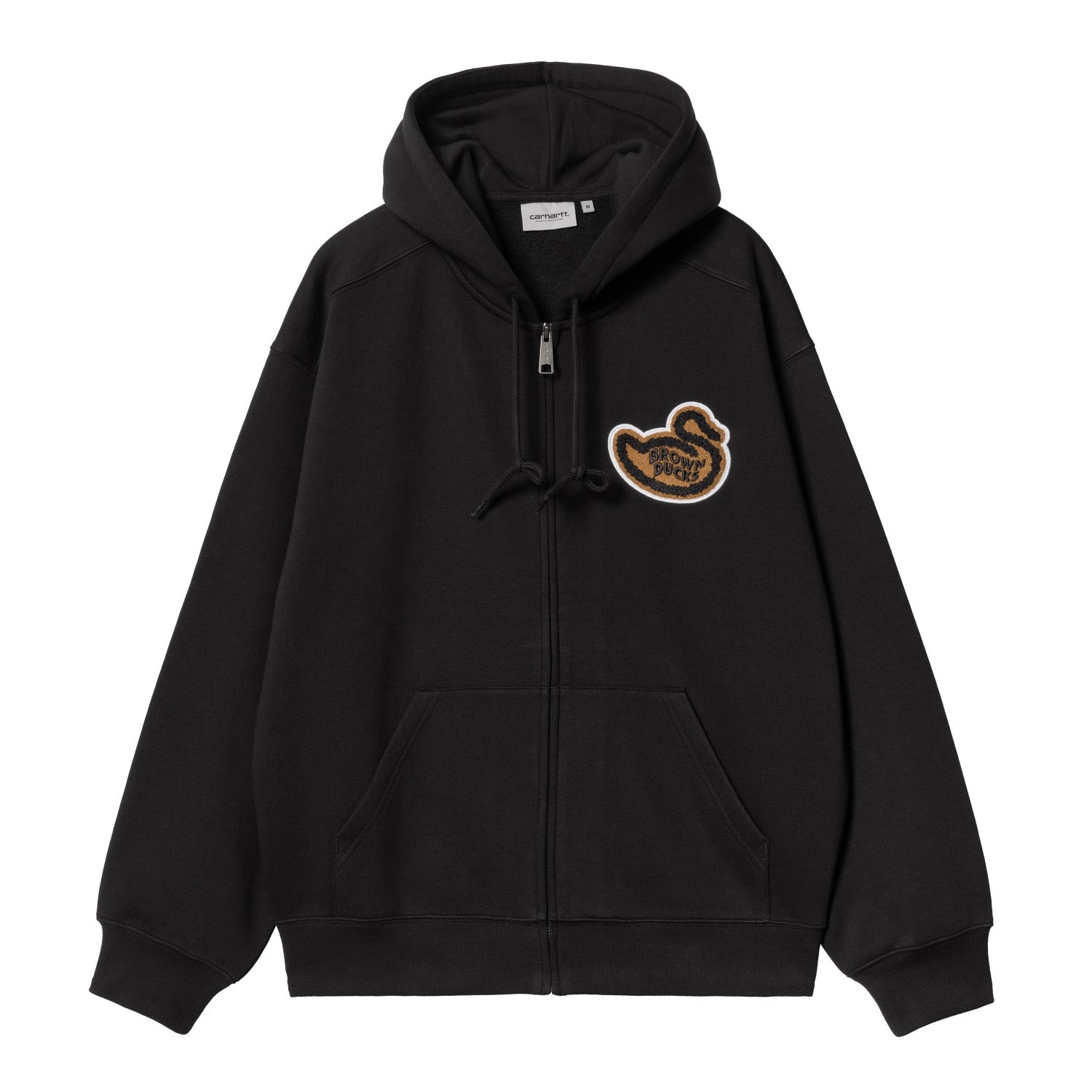 HOODED BROWN DUCKS JACKET - Black