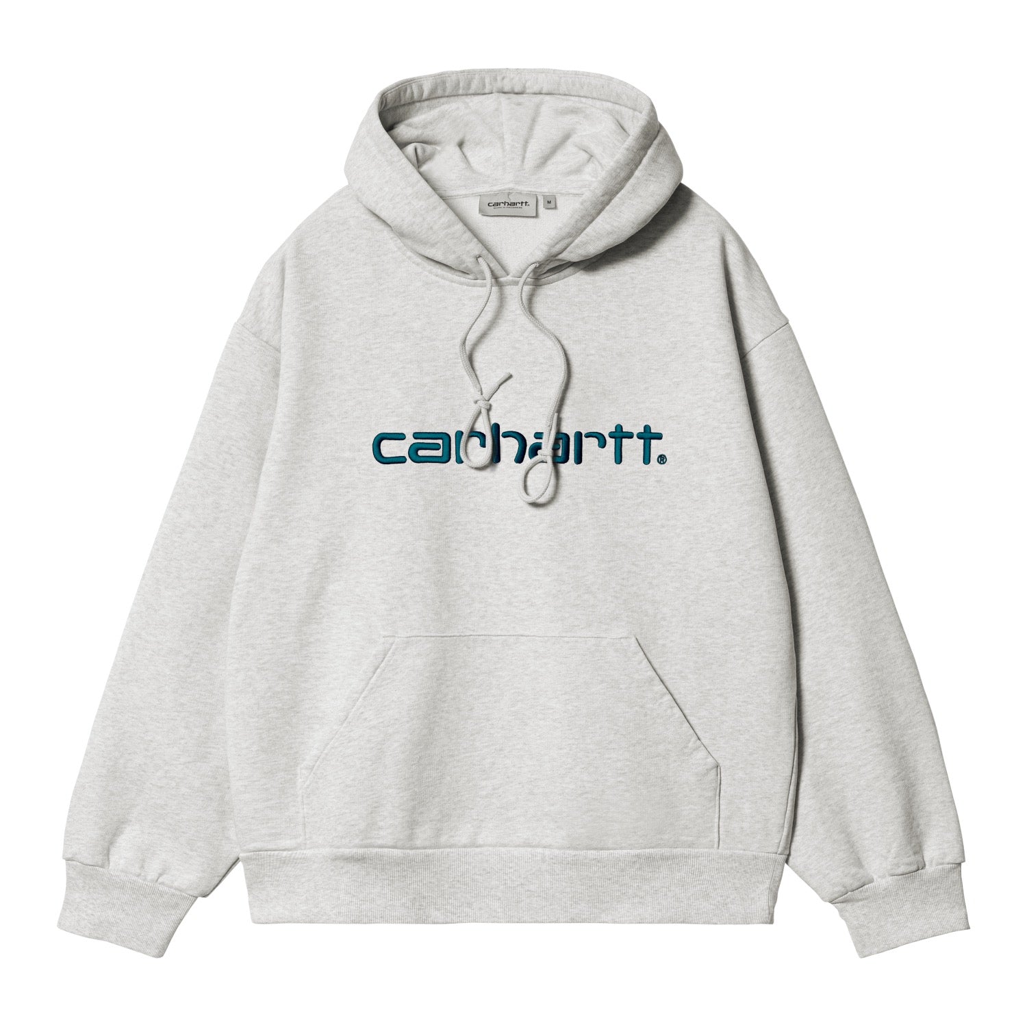 HOODED CARHARTT SWEAT - Ash Heather / Duck Blue