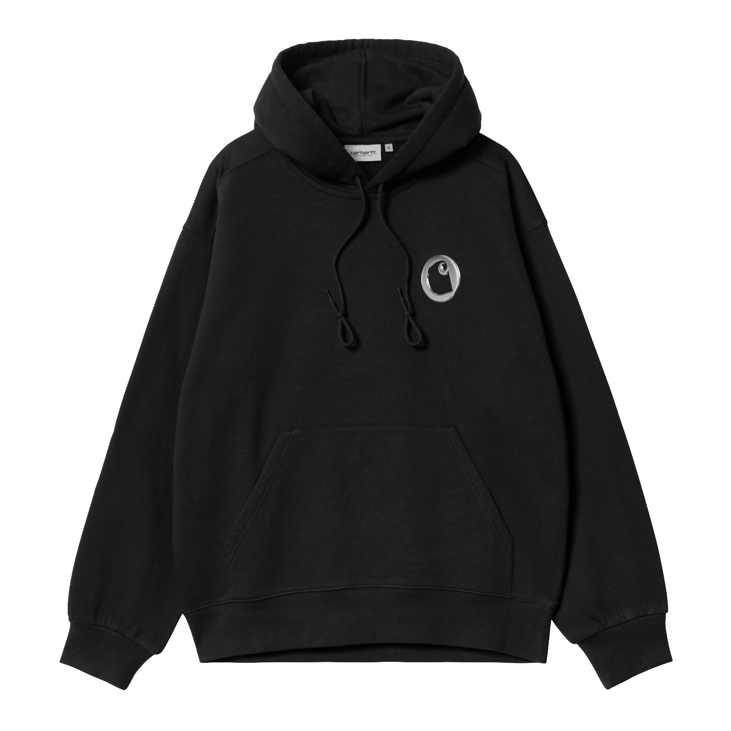 HOODED CHARM LINK SWEAT - Black / Silver (stone washed)